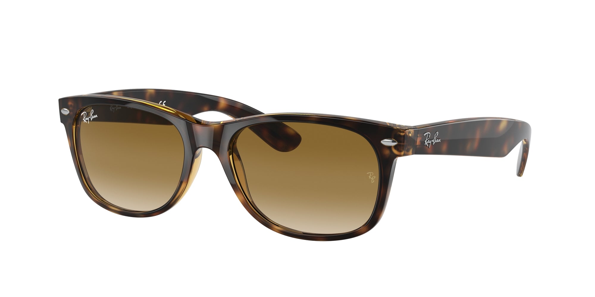 Ray - Ban Unisex Rb2132 New Wayfarer 710/51 Occhiali Da Sole Iniettato Tartaruga  Squadrata Normale Sfumato