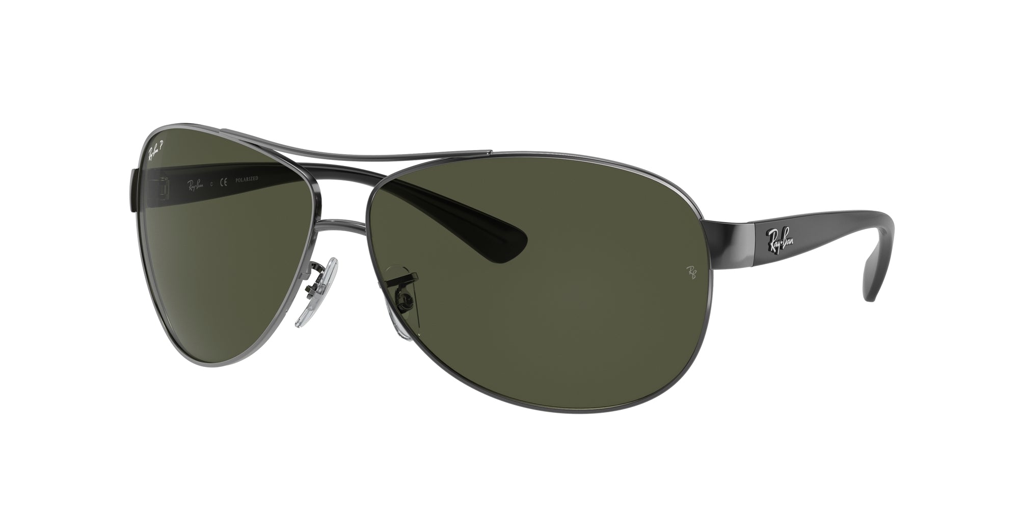 Ray - Ban Uomo Rb3386 Rb3386 004/9A Occhiali Da Sole Metallo Grigio G15 Pilot Polarizzata