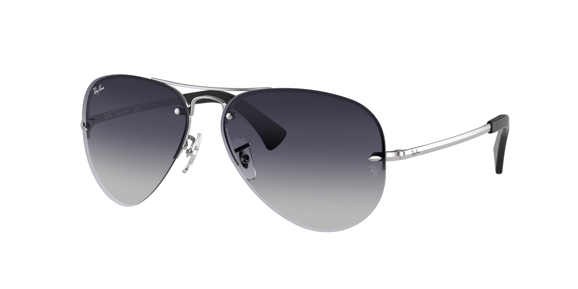 Ray - Ban Uomo Rb3449 Rb3449 003/8G Occhiali Da Sole Metallo Argento Grigio Pilot Normale Sfumato