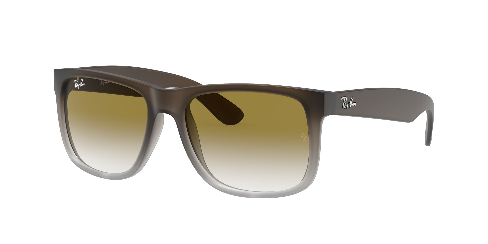 Ray - Ban Uomo Rb4165 Justin 854/7Z Occhiali Da Sole Iniettato Marrone Verde Squadrata Normale Sfumato