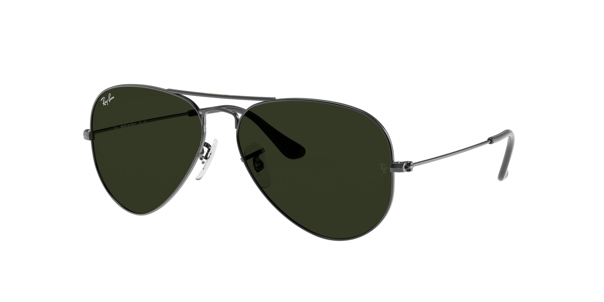 Ray - Ban Unisex Rb3025 Aviator W0879 Occhiali Da Sole Metallo Grigio Verde G15 Pilot Normale