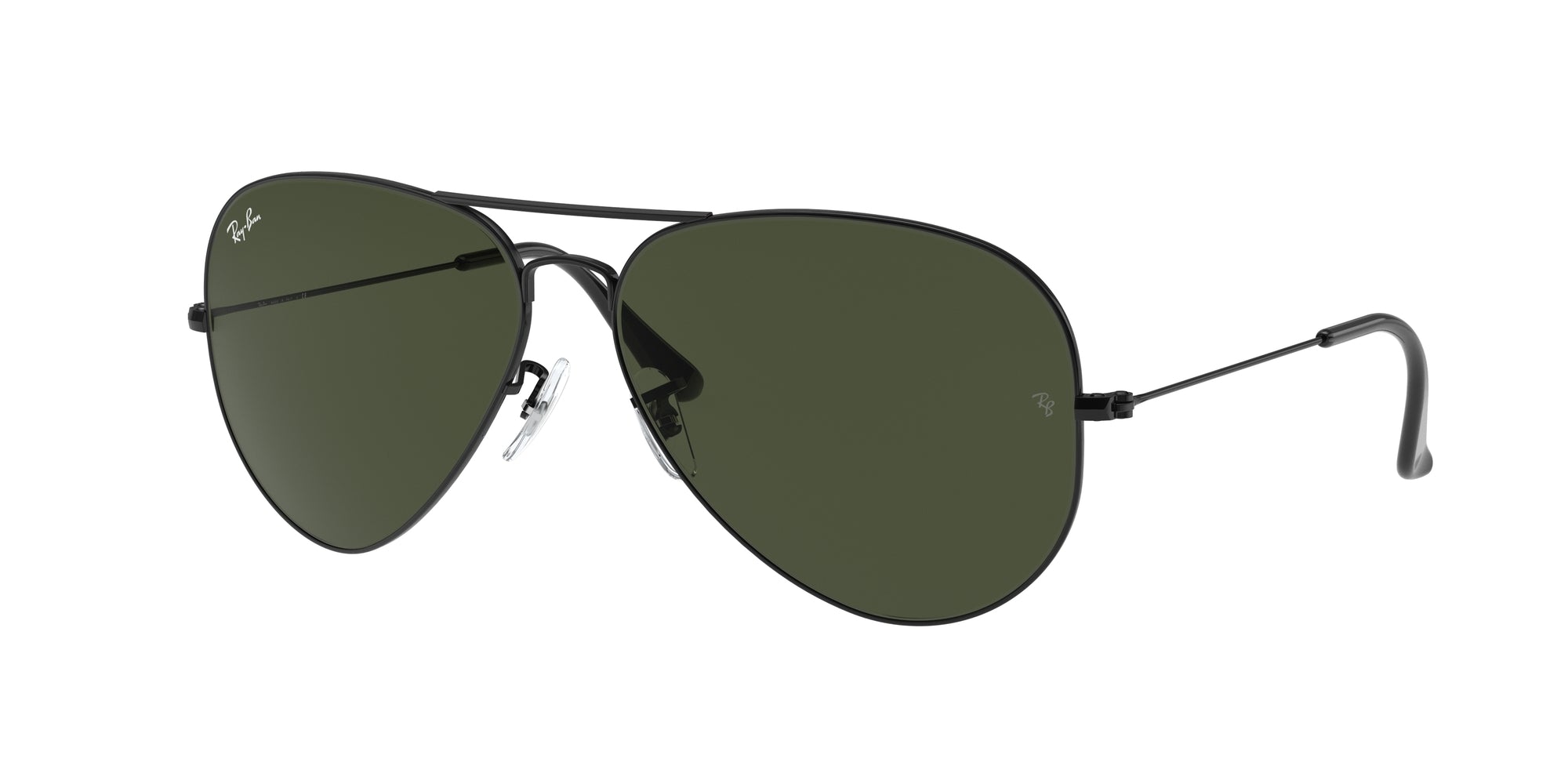 Ray - Ban Unisex Rb3026 Aviator Large Metal Ii L2821 Occhiali Da Sole Metallo Nero Verde G15 Pilot Normale
