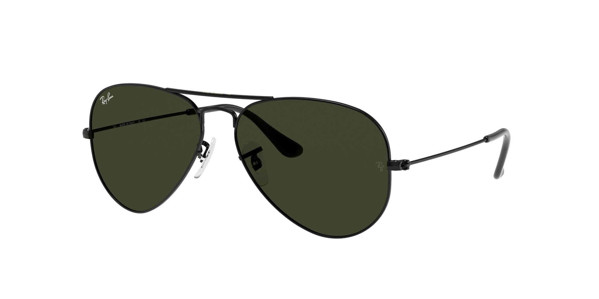 Ray - Ban Unisex Rb3025 Aviator L2823 Occhiali Da Sole Metallo Nero Verde G15 Pilot Normale