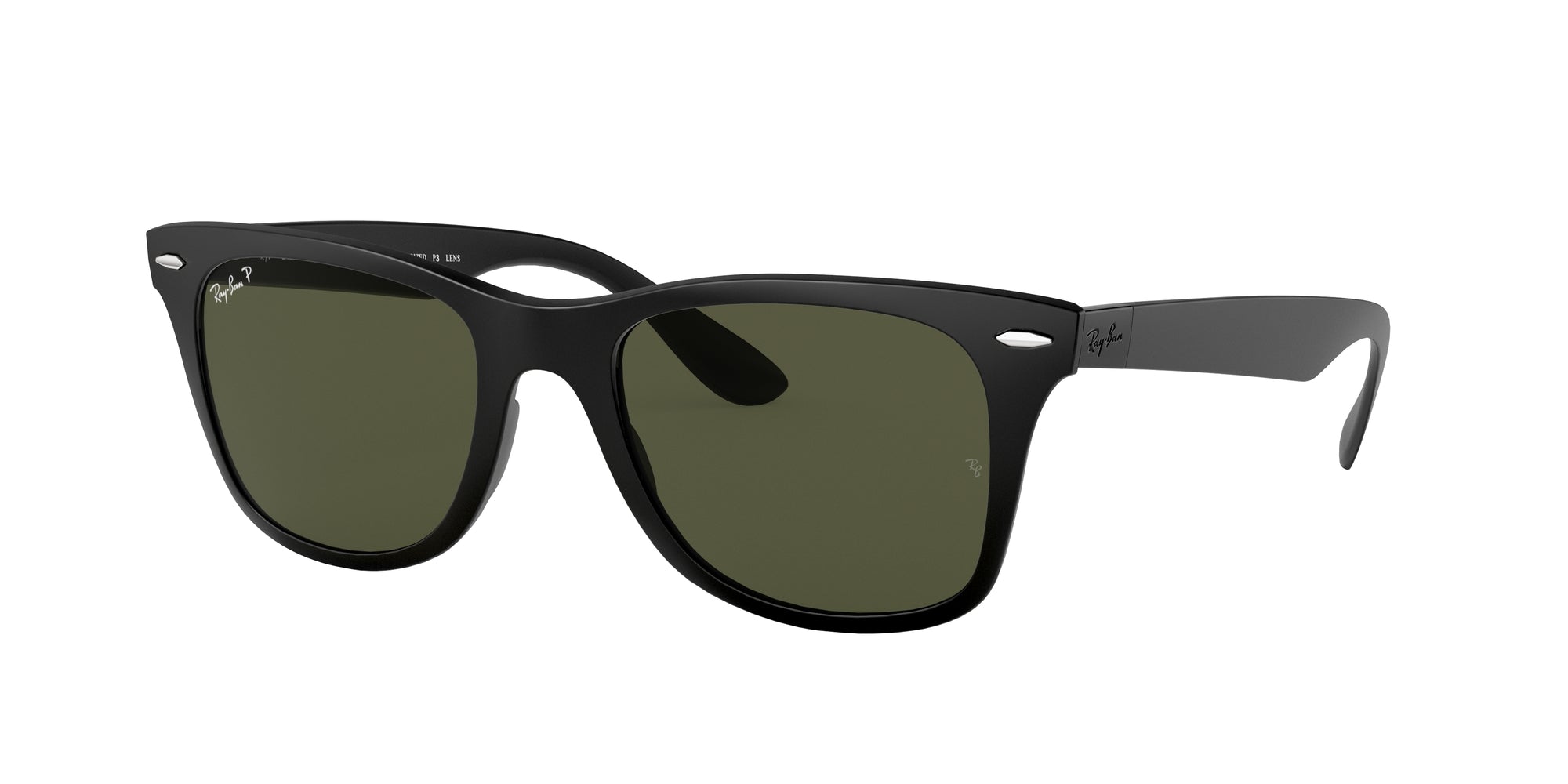 Ray - Ban Uomo Rb4195 Wayfarer Liteforce 601S9A Occhiali Da Sole Iniettato Nero G15 Squadrata Polarizzata