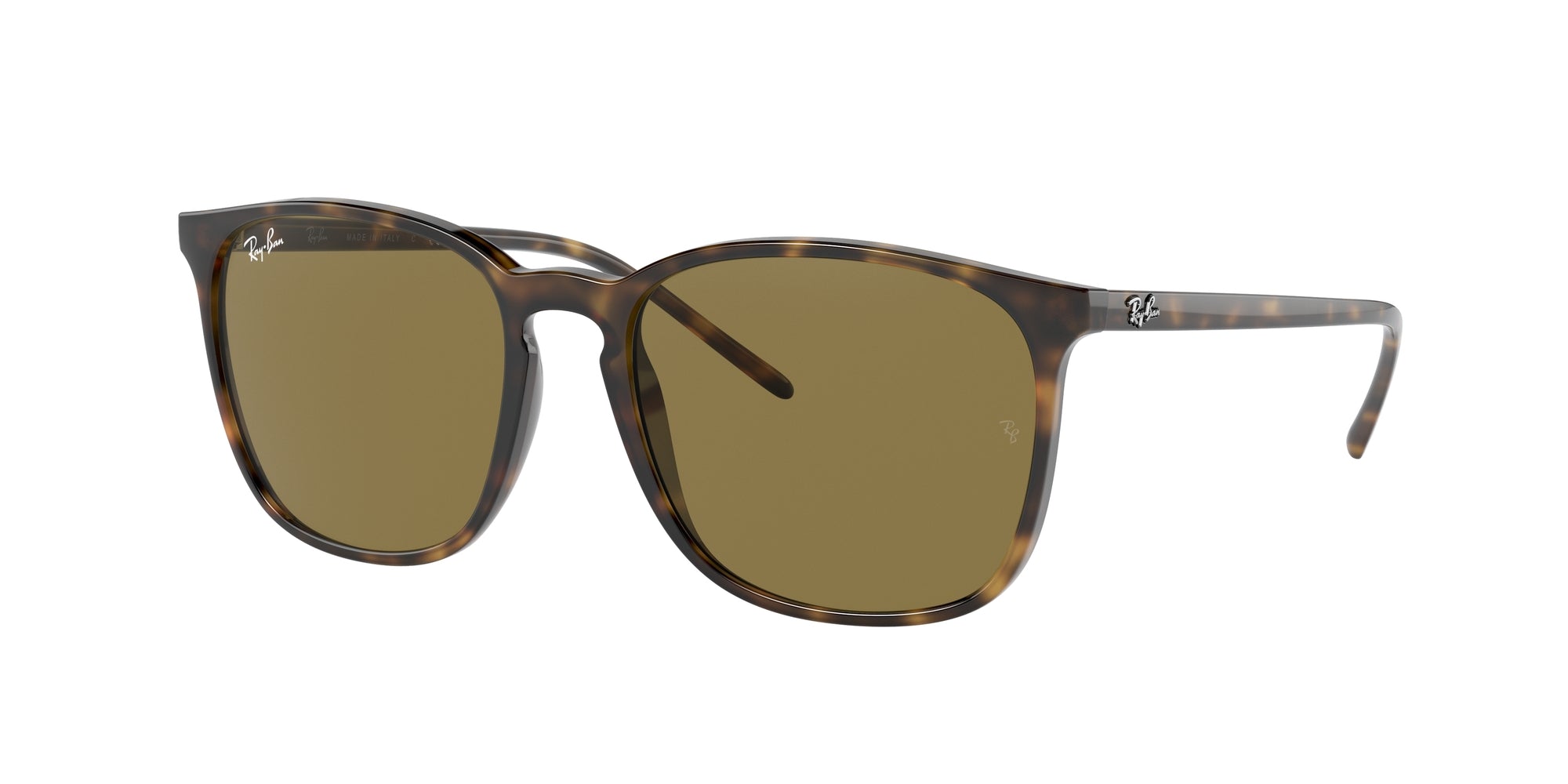 Ray - Ban Unisex Rb4387 710/73 Occhiali Da Sole Iniettato Tartaruga Squadrata Normale
