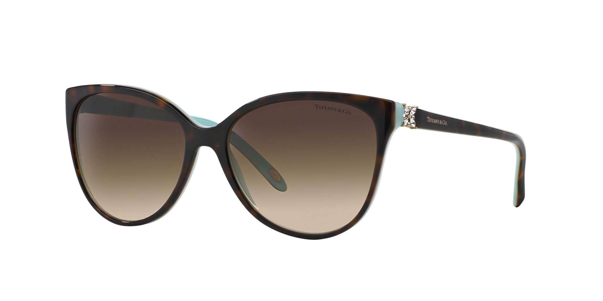 Tiffany Donna Tf4089B  81343B Occhiali Da Sole Acetato Marrone Marrone Cat Eye Normale Sfumato