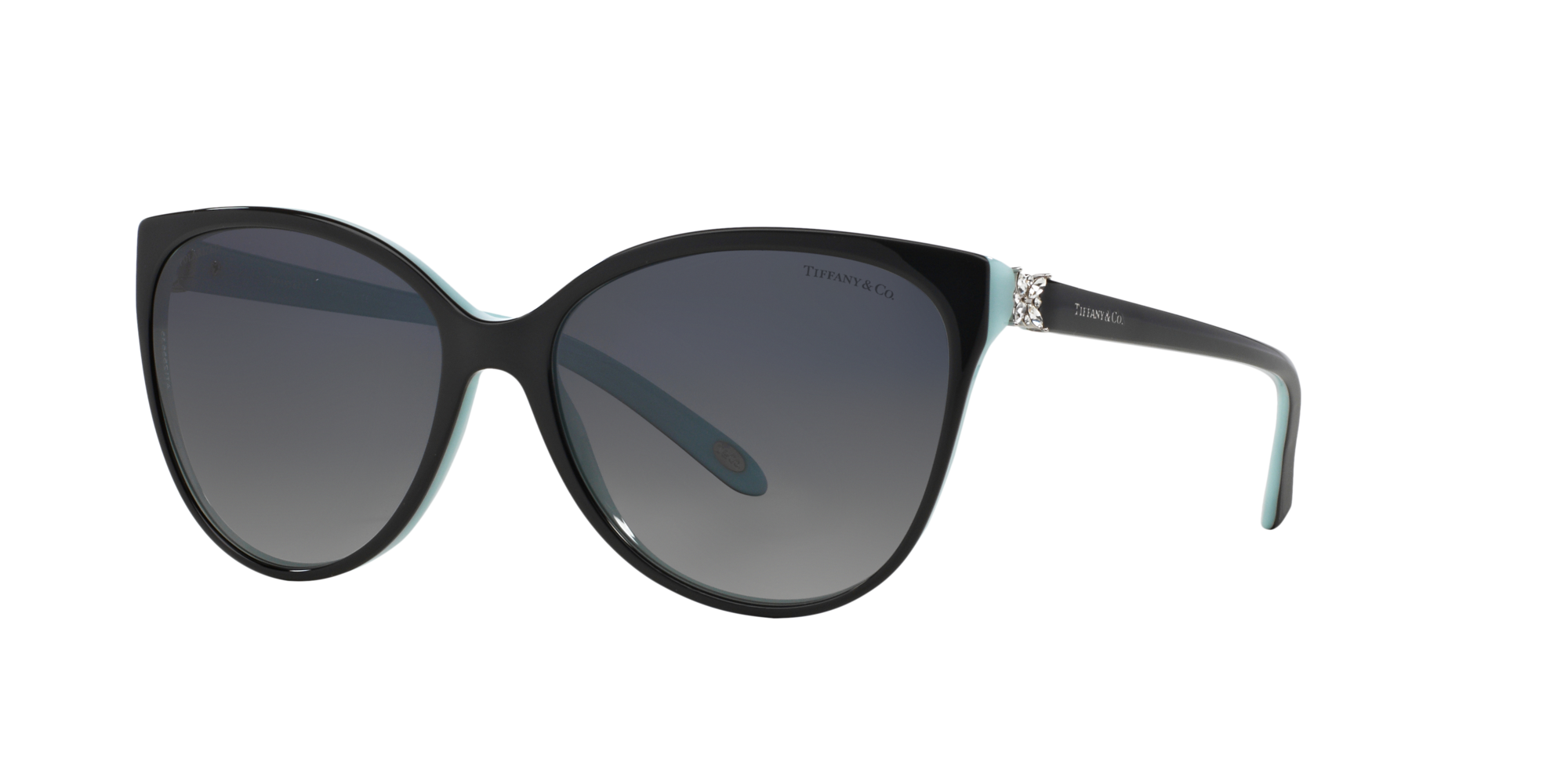 Tiffany Donna Tf4089B  8055T3 Occhiali Da Sole Acetato Nero Grigio Cat Eye Polarizzata Sfumato