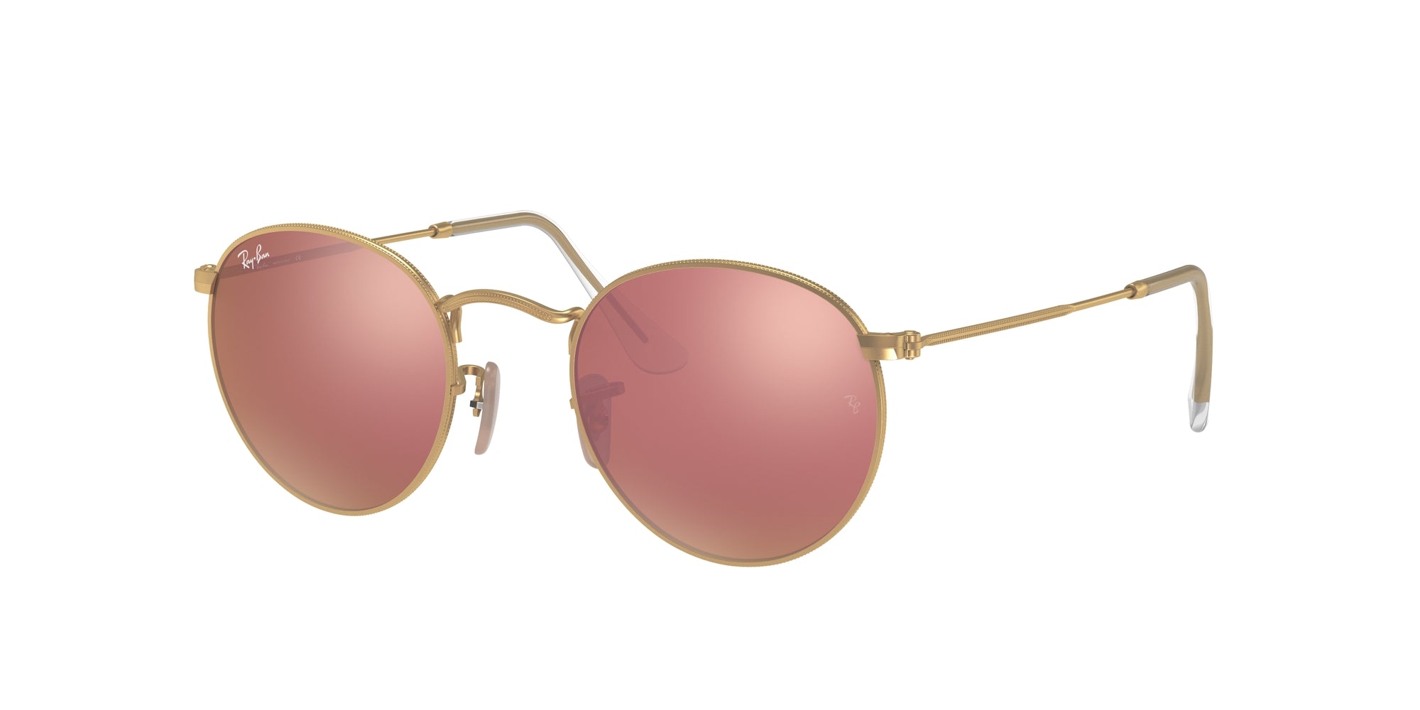 Ray - Ban Uomo Rb3447 Round Metal 112/Z2 Occhiali Da Sole Metallo Oro Marrone Rotonda Normale