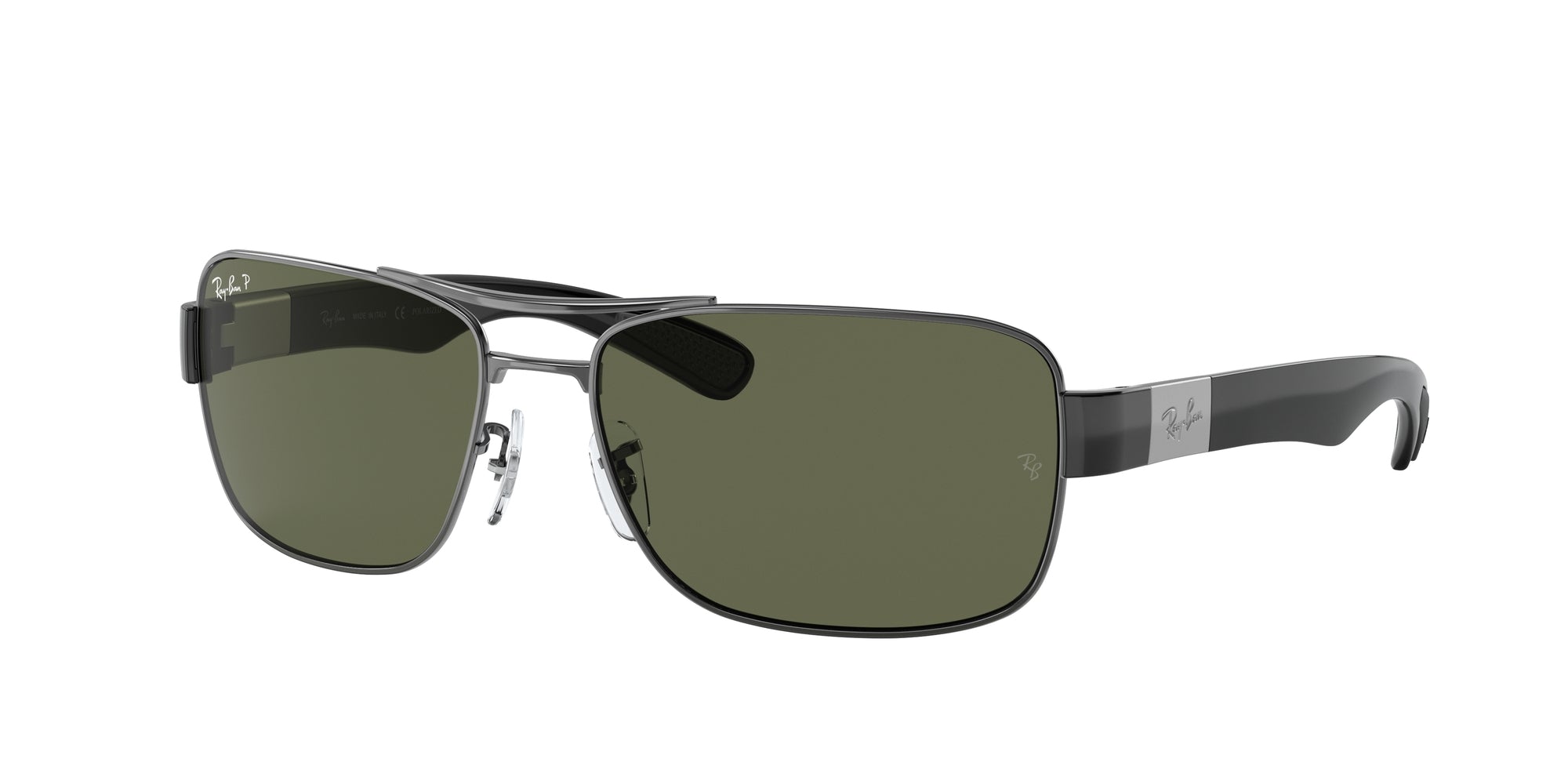 Ray - Ban Uomo Rb3522  004/9A Occhiali Da Sole Metallo Grigio G15 Squadrata Polarizzata