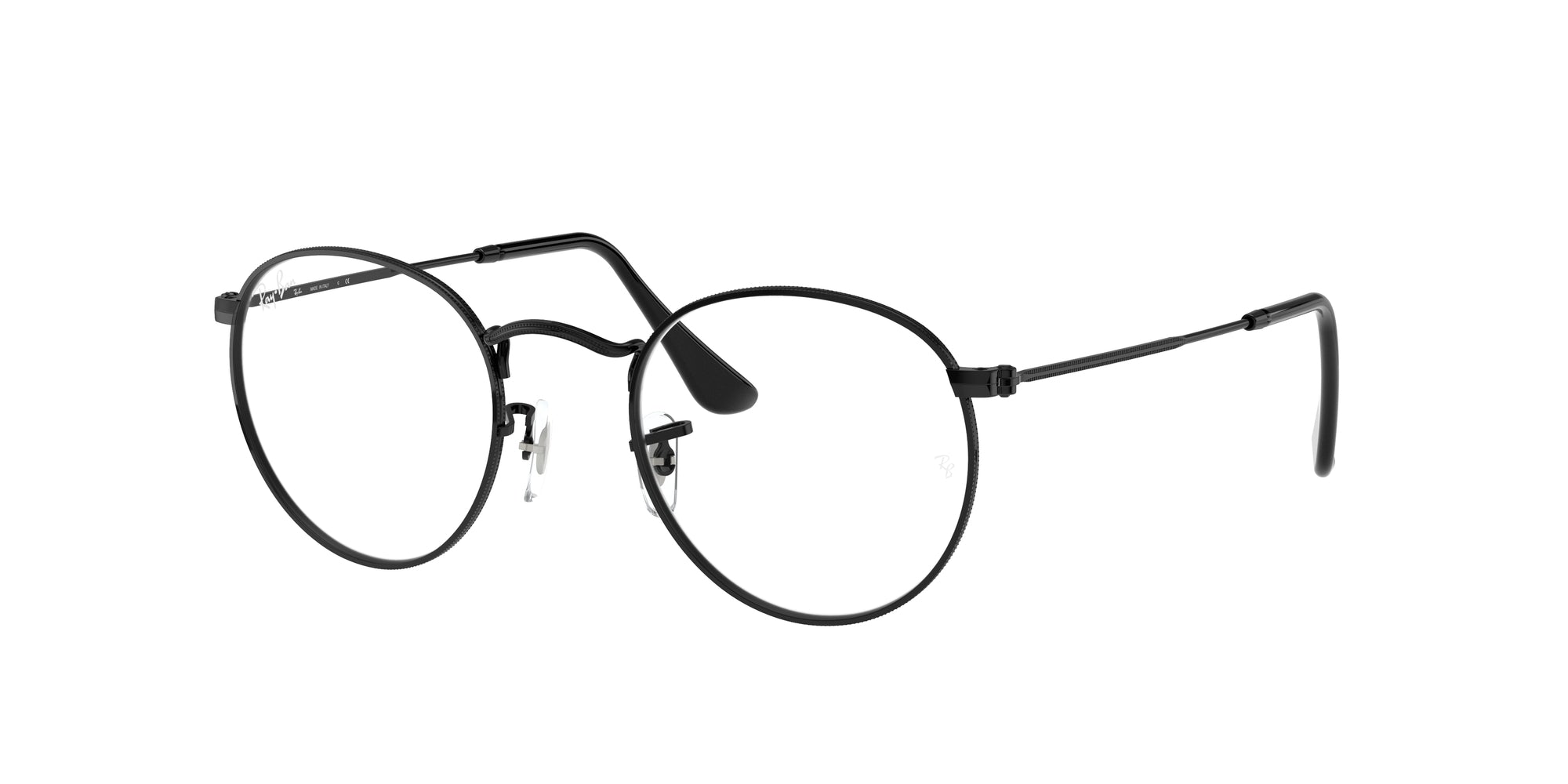 Ray - Ban Unisex Rx3447V Round Metal 2503 Montature Da Vista Metallo Nero Trasparente Rotonda Normale