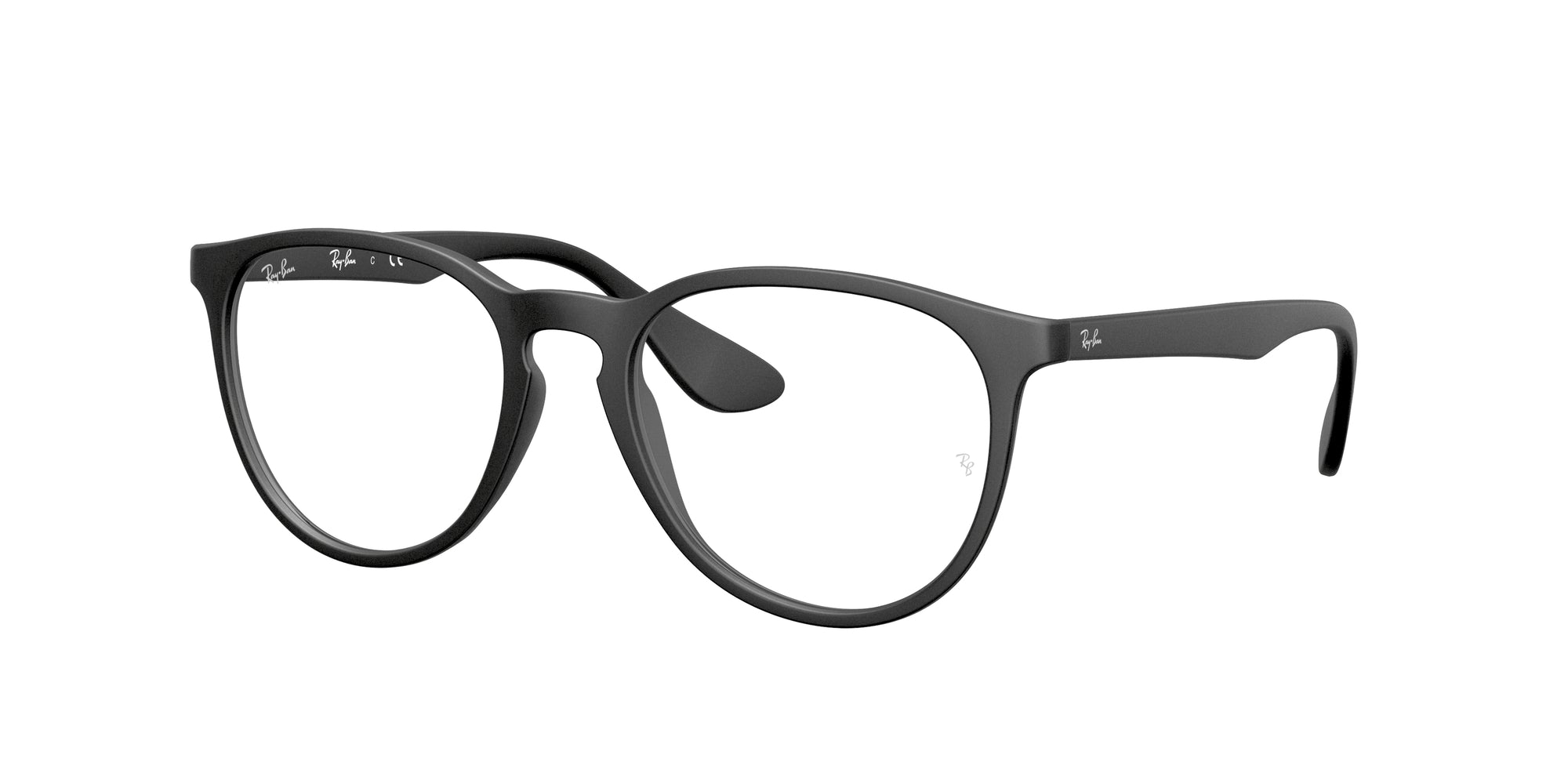 Ray - Ban Donna Rx7046 Erika 5364 Montature Da Vista Iniettato Nero Trasparente Rotonda Normale