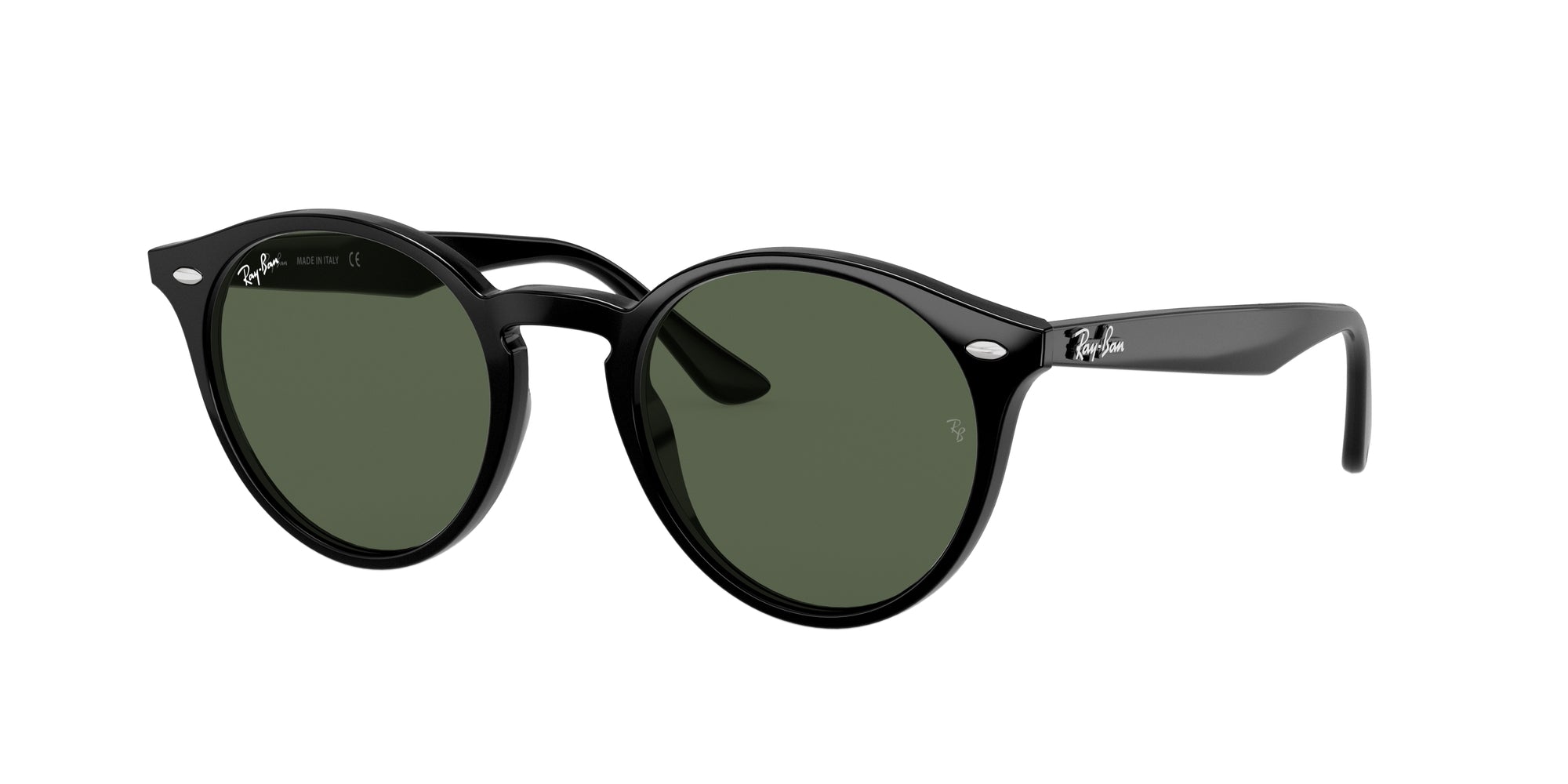 Ray - Ban Unisex Rb2180 601/71 Occhiali Da Sole Iniettato Nero Verde Rotonda Normale