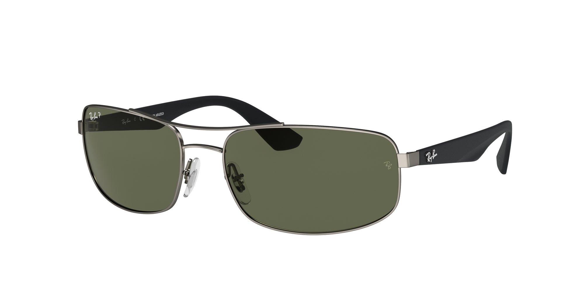 Ray - Ban Uomo Rb3527 029/9A Occhiali Da Sole Metallo Grigio G15 Squadrata Polarizzata