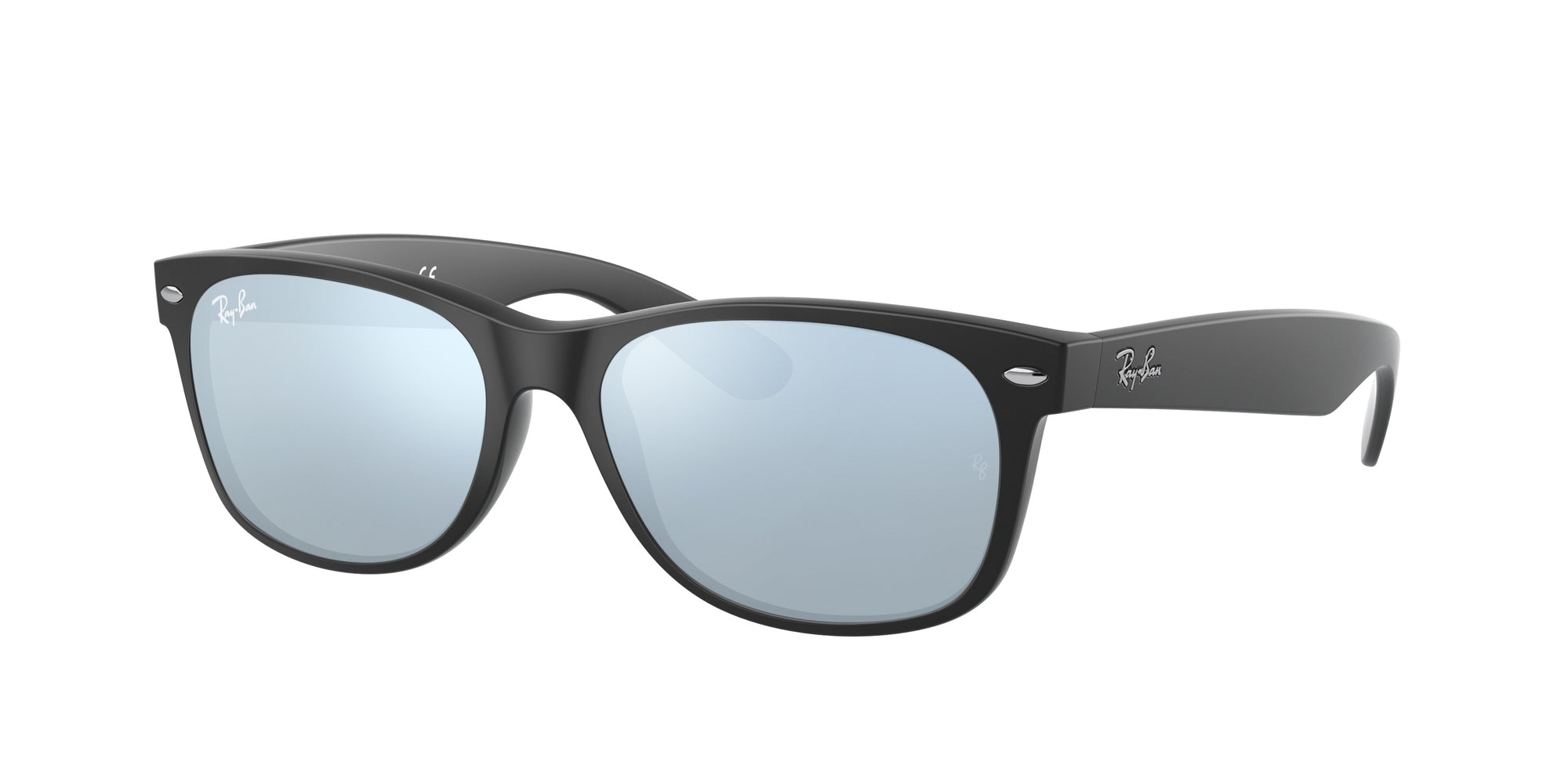 Ray - Ban Unisex Rb2132 New Wayfarer 622/30 Occhiali Da Sole Iniettato Nero Argento Squadrata Normale