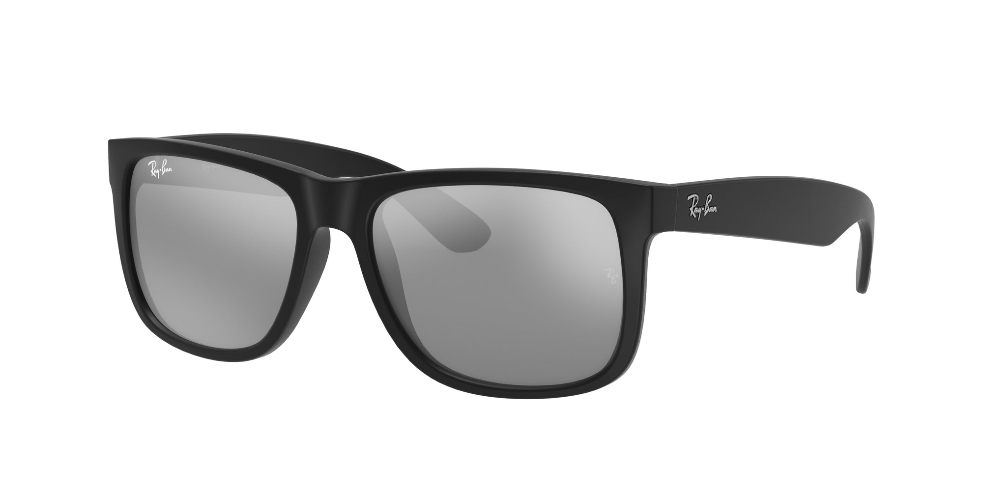 Ray - Ban Uomo Rb4165 Justin 622/6G Occhiali Da Sole Iniettato Nero Grigio Squadrata Specchiate