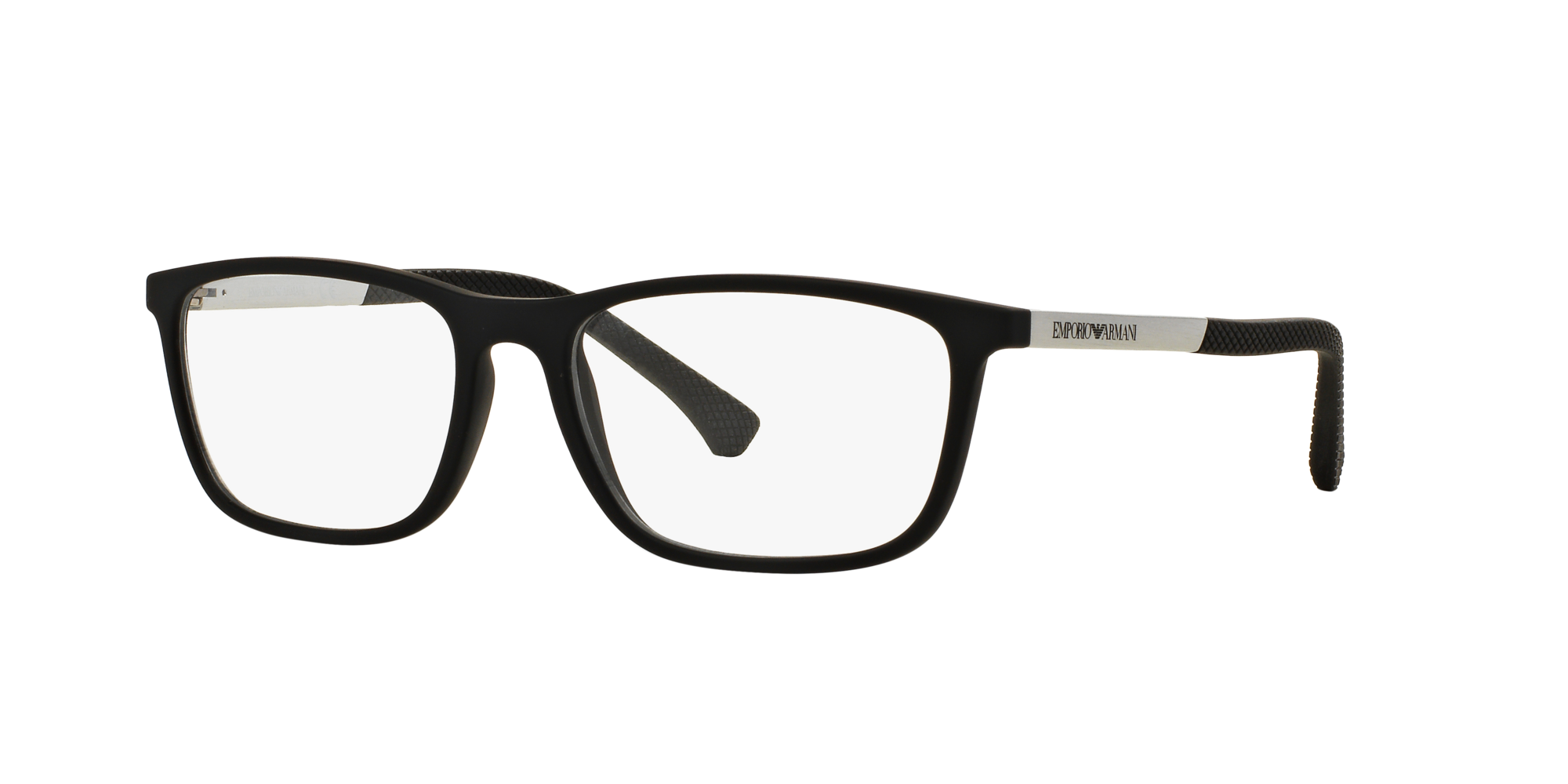 Emporio Armani Uomo Ea3069  5063 Montature Da Vista Iniettato Nero Trasparente Squadrata Normale