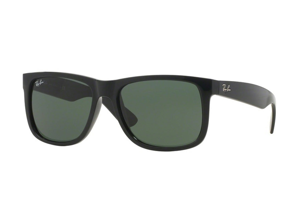 Ray - Ban Uomo Rb4165 Justin 601/71 Occhiali Da Sole Iniettato Nero Verde Squadrata Normale