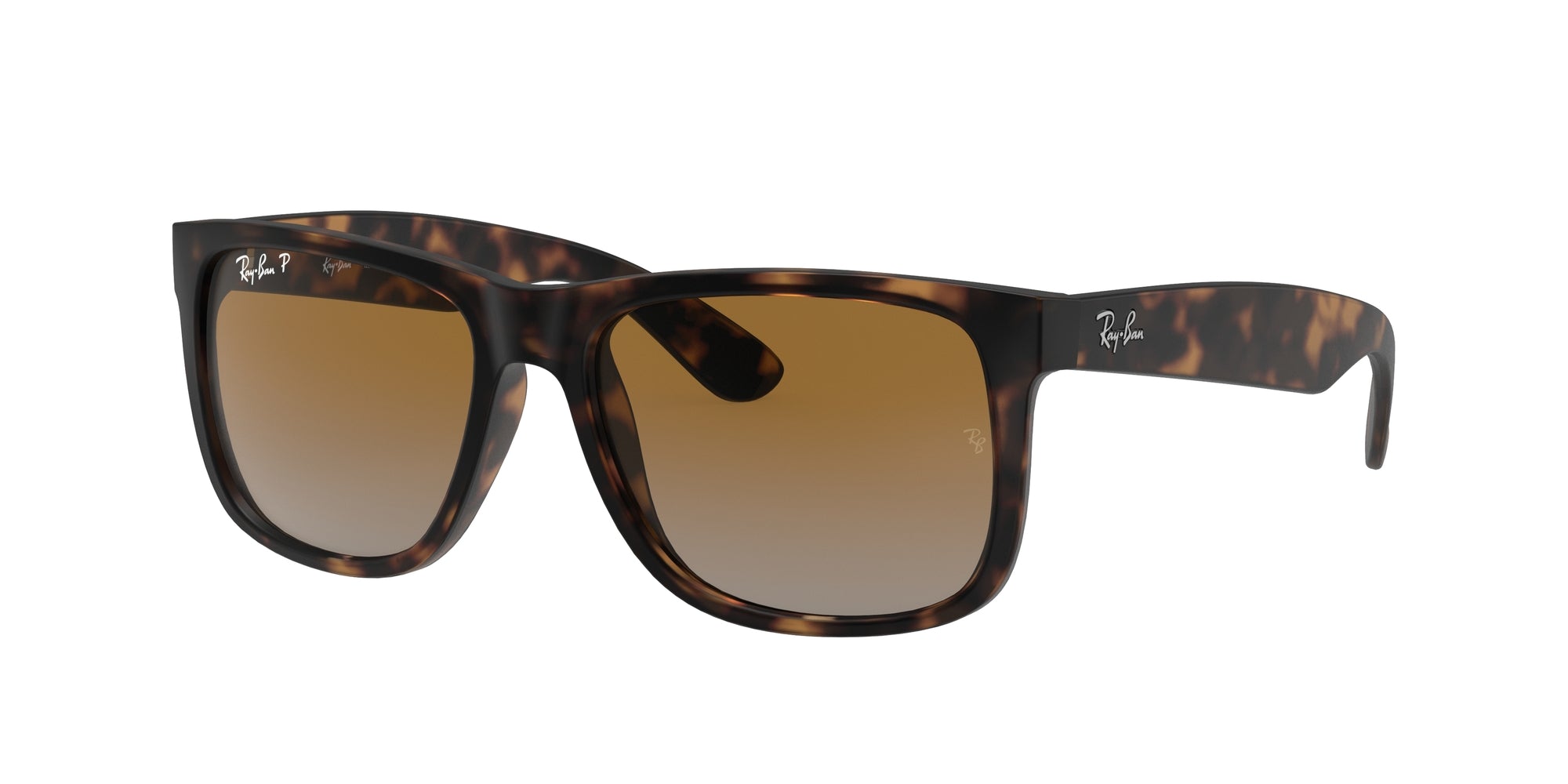 Ray - Ban Uomo Rb4165 Justin 865/T5 Occhiali Da Sole Iniettato Tartaruga Marrone Squadrata Polarizzata
