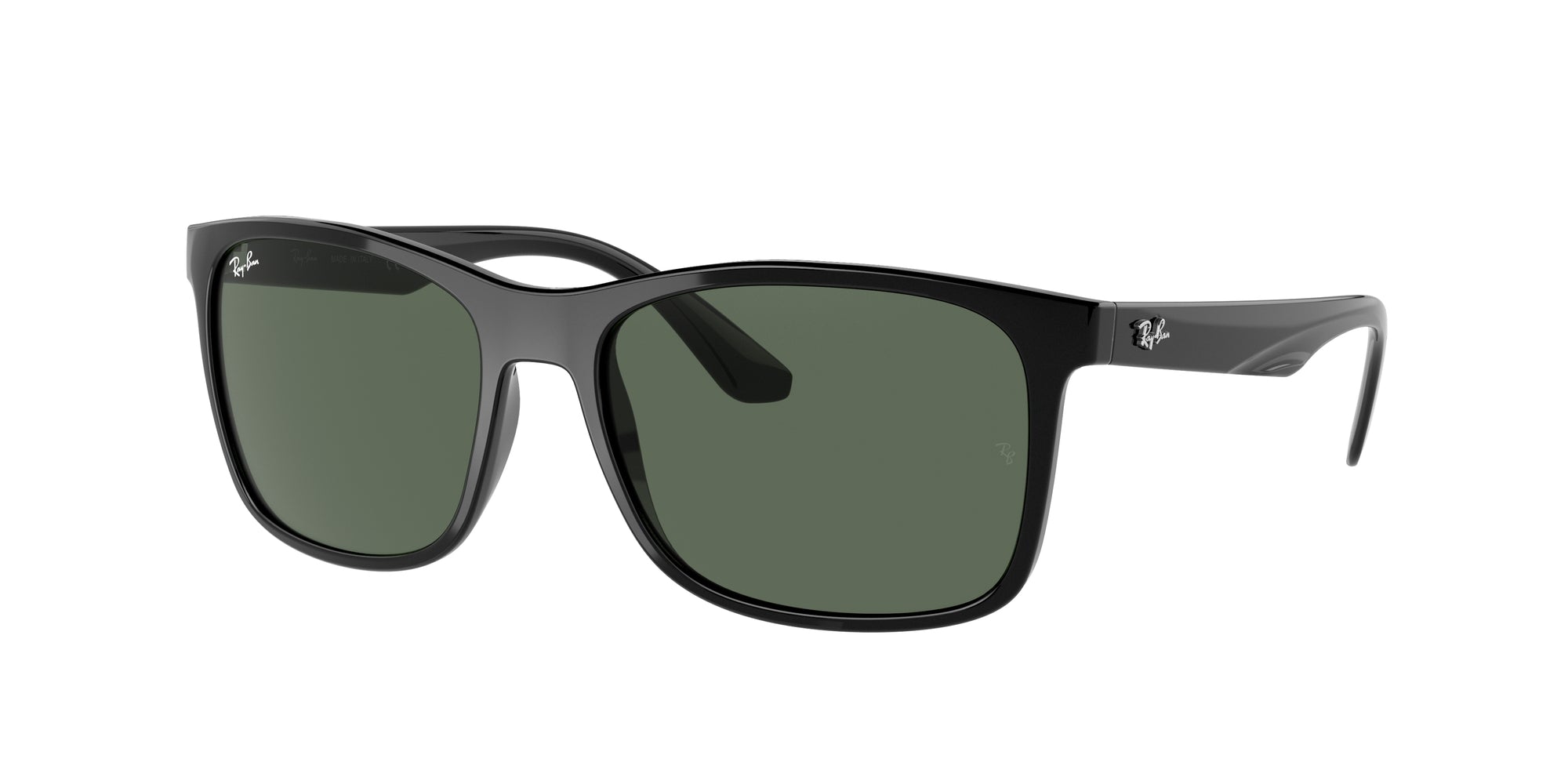 Ray - Ban Uomo Rb4232  601/71 Occhiali Da Sole Iniettato Nero Verde Squadrata Normale