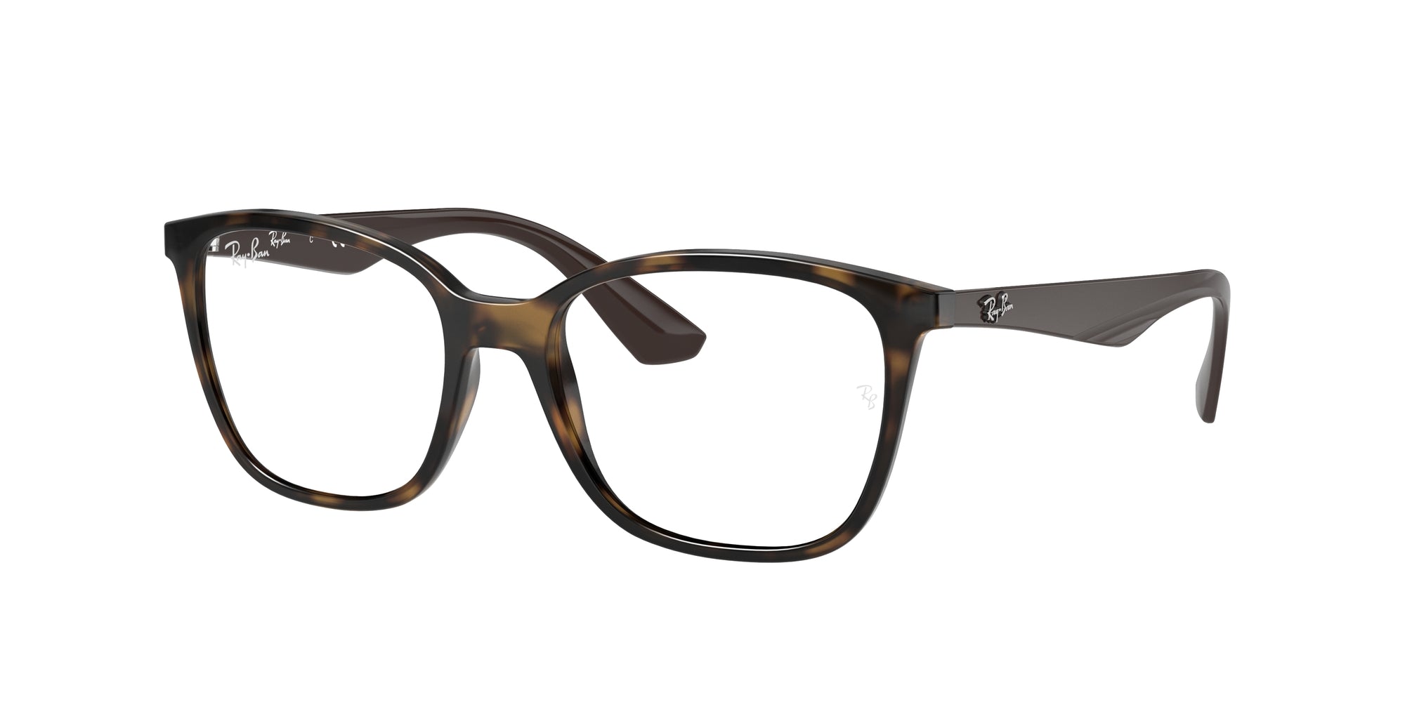 Ray - Ban Unisex Rx7066  5577 Montature Da Vista Iniettato Tartaruga Trasparente Squadrata Normale