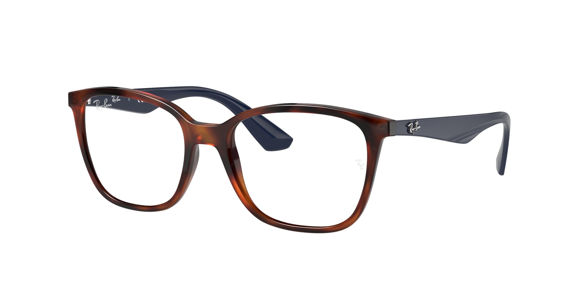 Ray - Ban Unisex Rx7066  5585 Montature Da Vista Iniettato Tartaruga Trasparente Squadrata Normale