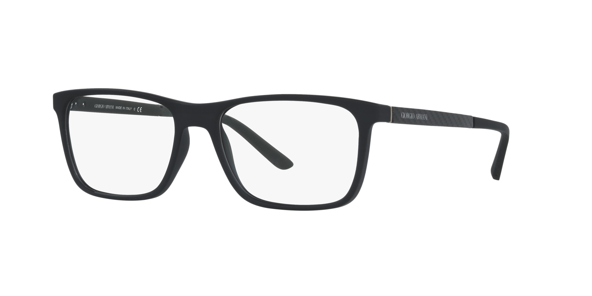 Giorgio Armani Uomo Ar7104  5063 Montature Da Vista Nylon Nero Trasparente Squadrata Normale