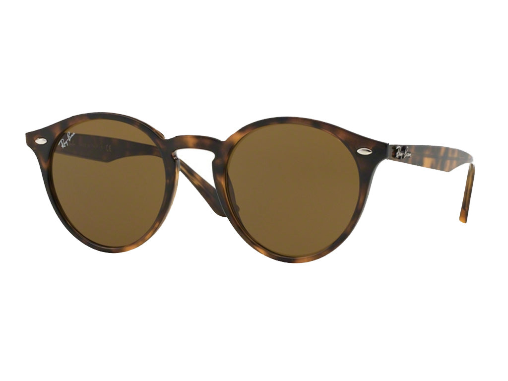 Ray - Ban Unisex Rb2180 710/73 Occhiali Da Sole Iniettato Tartaruga Rotonda Normale