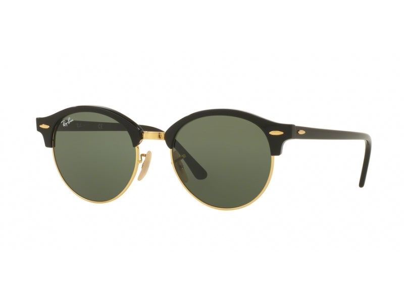 Ray - Ban Unisex Rb4246 Clubround 901 Occhiali Da Sole Acetato Nero G15 Rotonda Normale