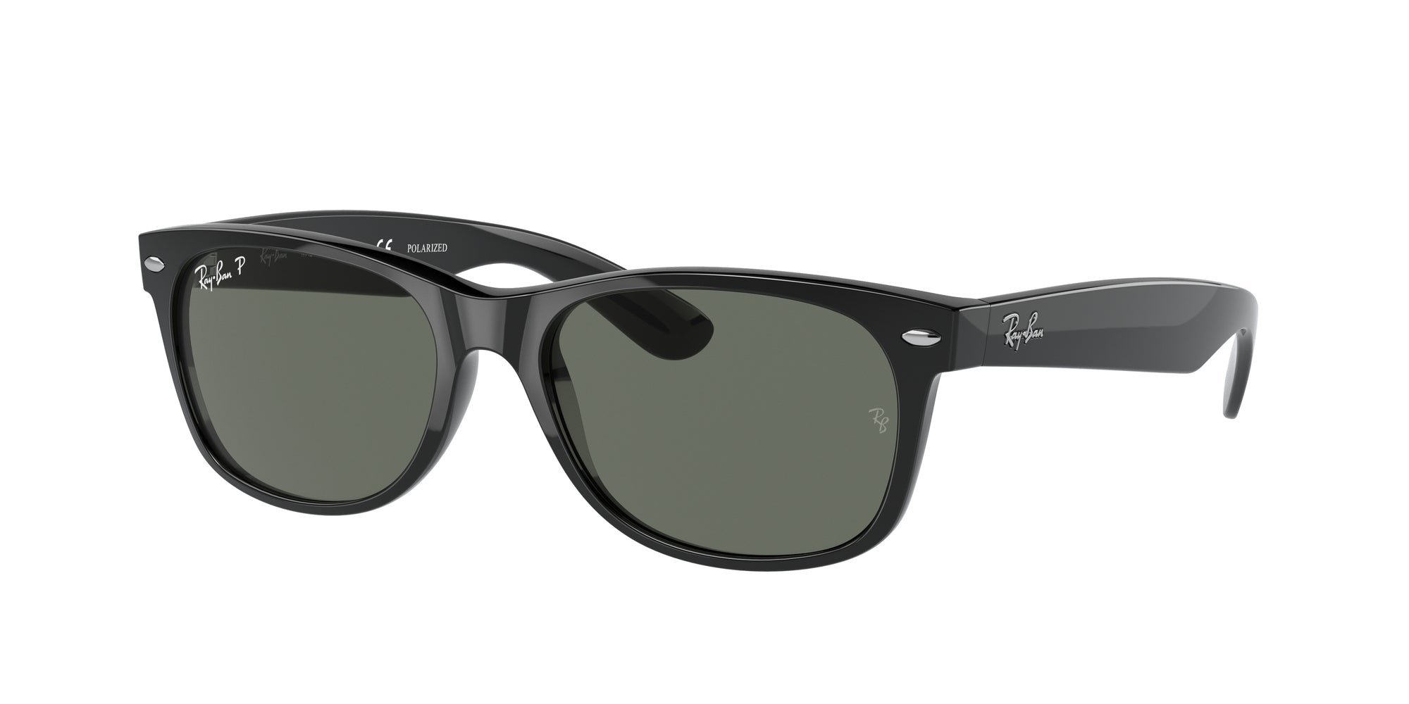 Ray - Ban Unisex Rb2132 New Wayfarer 901/58 Occhiali Da Sole Iniettato Nero Verde Squadrata Polarizzata