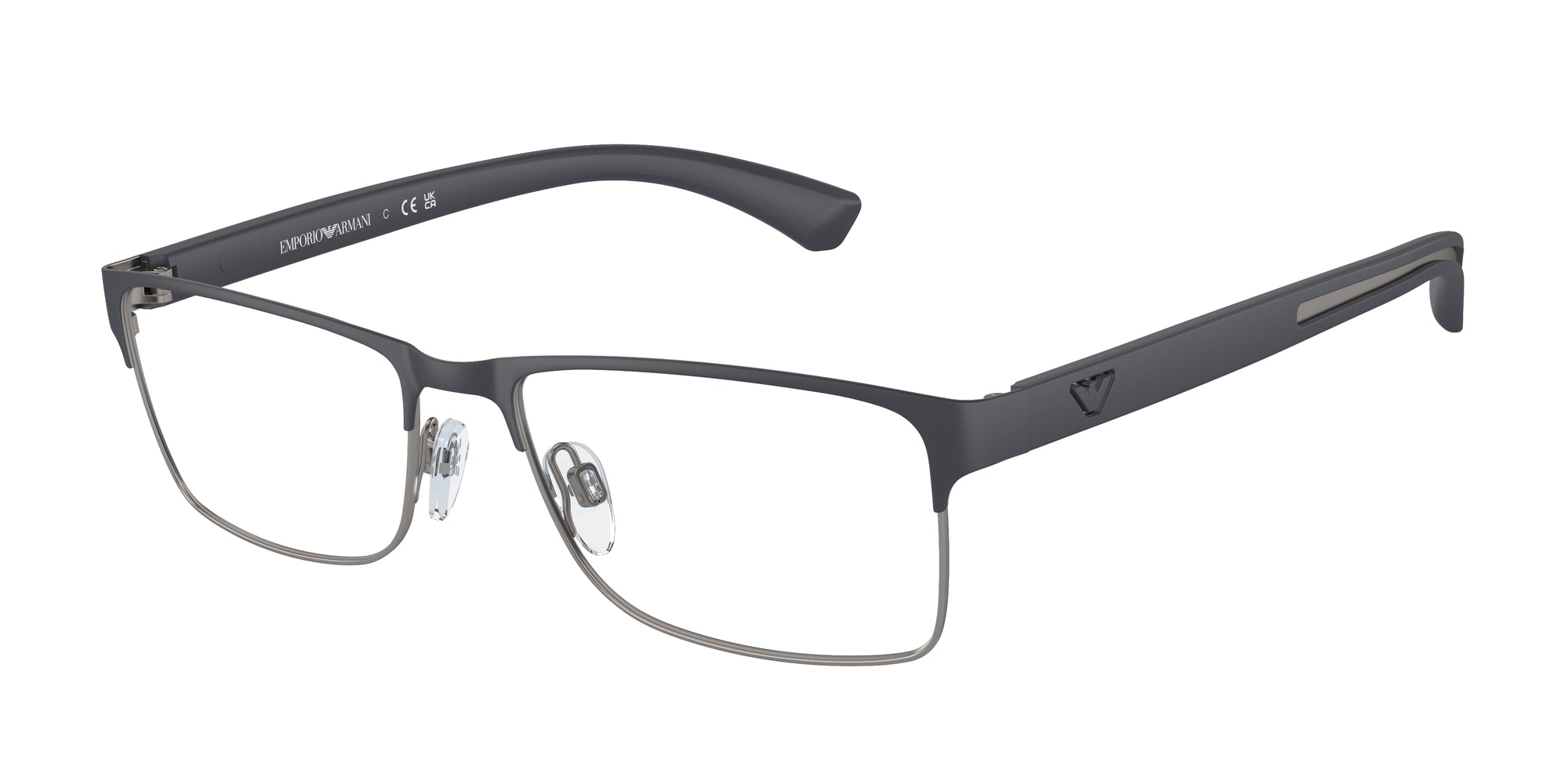 Emporio Armani Uomo Ea1052  3155 Montature Da Vista Metallo Blu Trasparente Squadrata Normale
