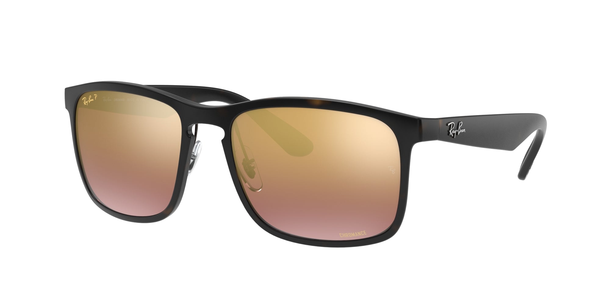 Ray - Ban Uomo Rb4264  894/6B Occhiali Da Sole Iniettato Tartaruga Viola Squadrata Polarizzata
