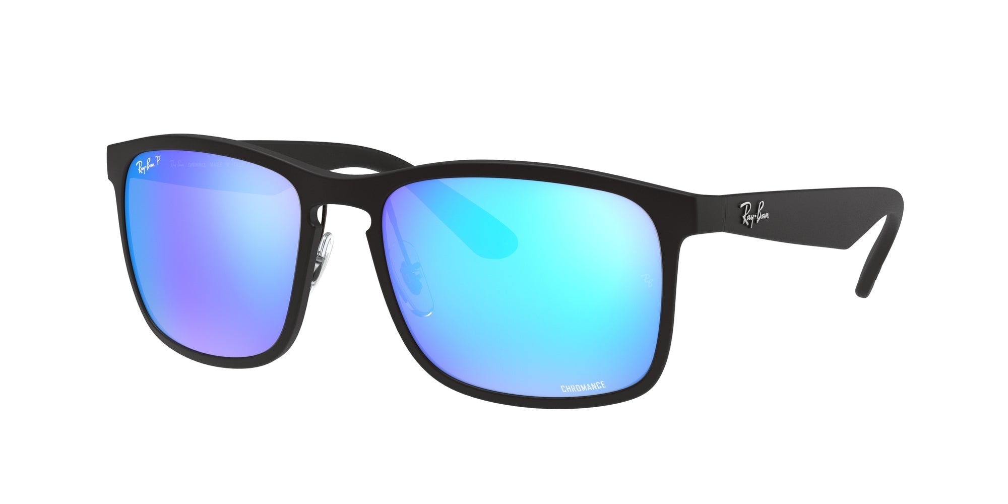 Ray - Ban Uomo Rb4264  601Sa1 Occhiali Da Sole Iniettato Nero Blu Squadrata Polarizzata