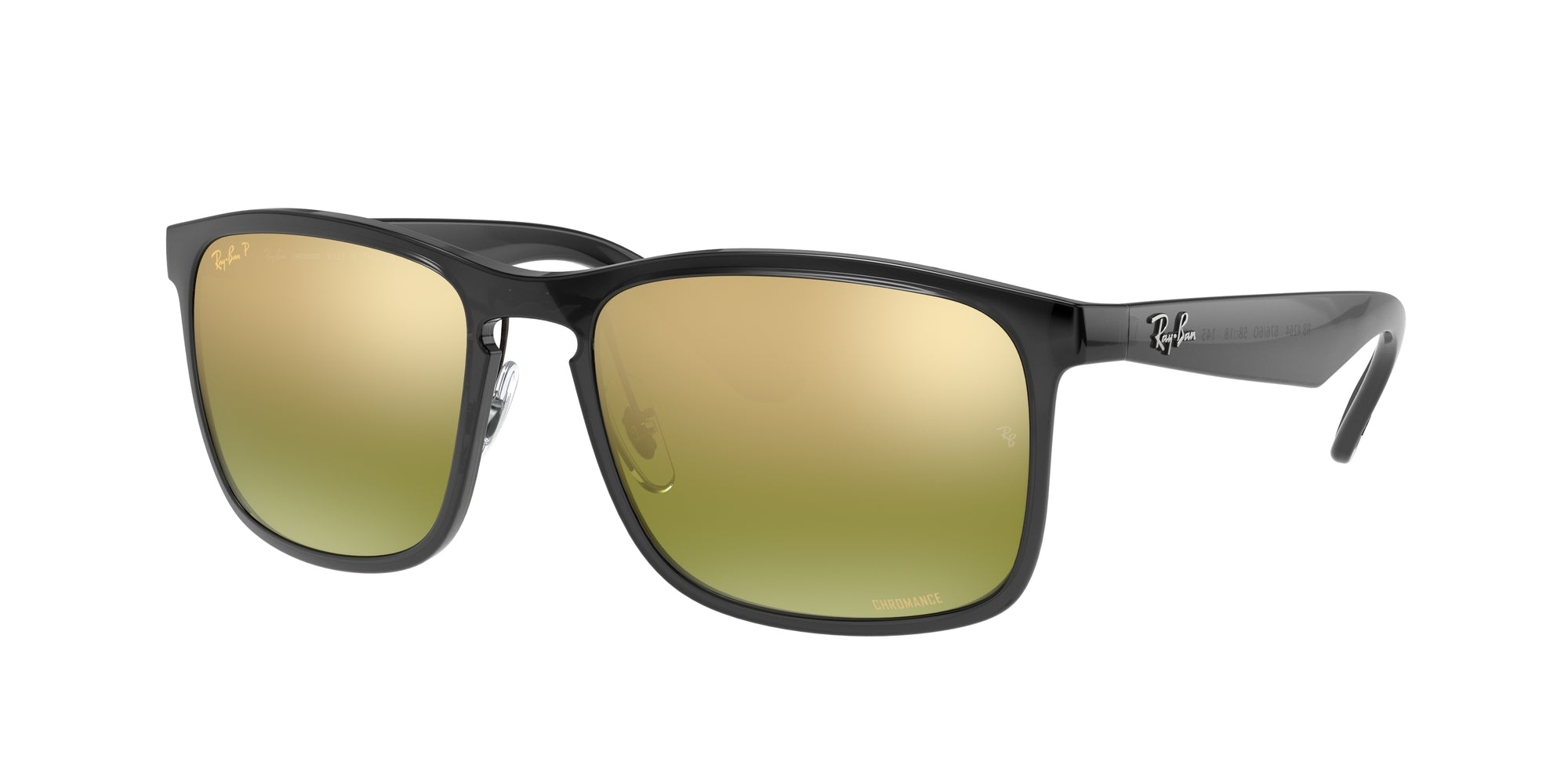 Ray - Ban Uomo Rb4264  876/6O Occhiali Da Sole Iniettato Grigio Verde Squadrata Polarizzata
