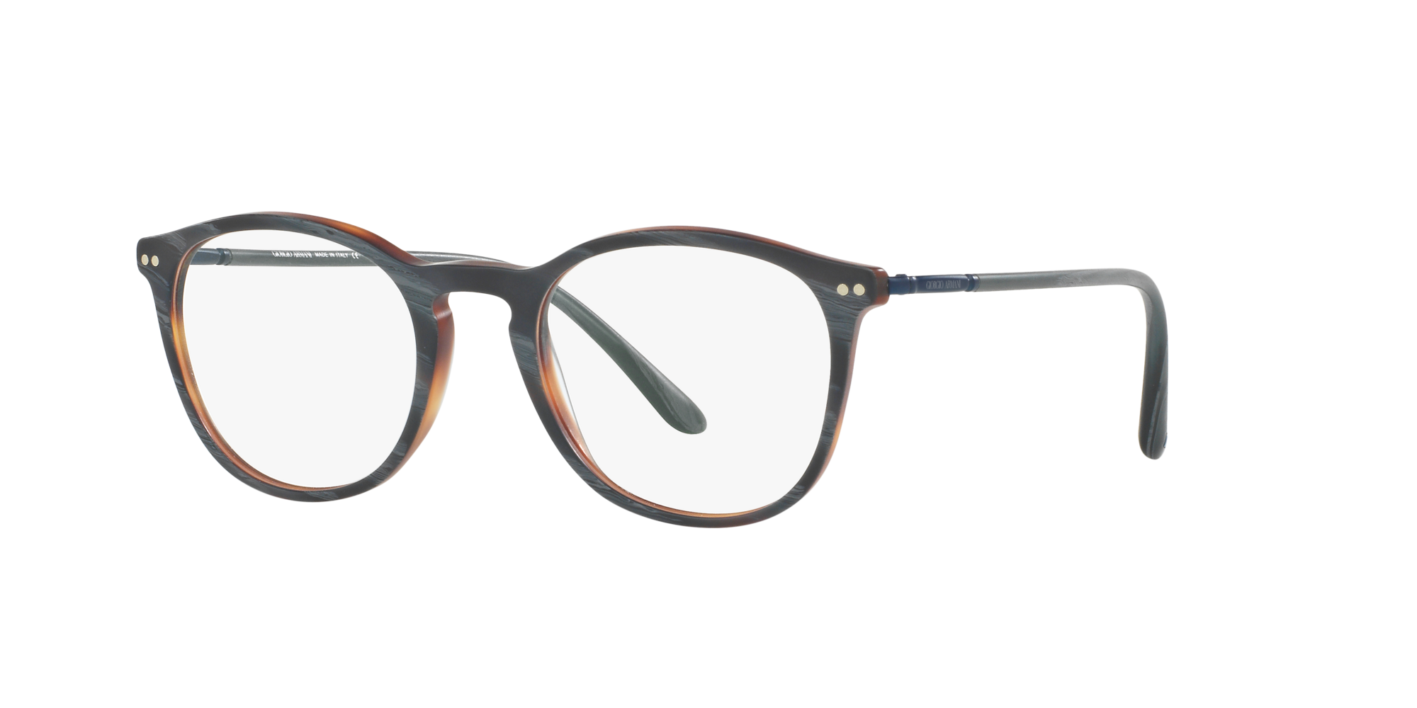 Giorgio Armani Uomo Ar7125 5570 Matte Grey Horn Montature Da Vista Acetato Grigio Trasparente Pantos Normale