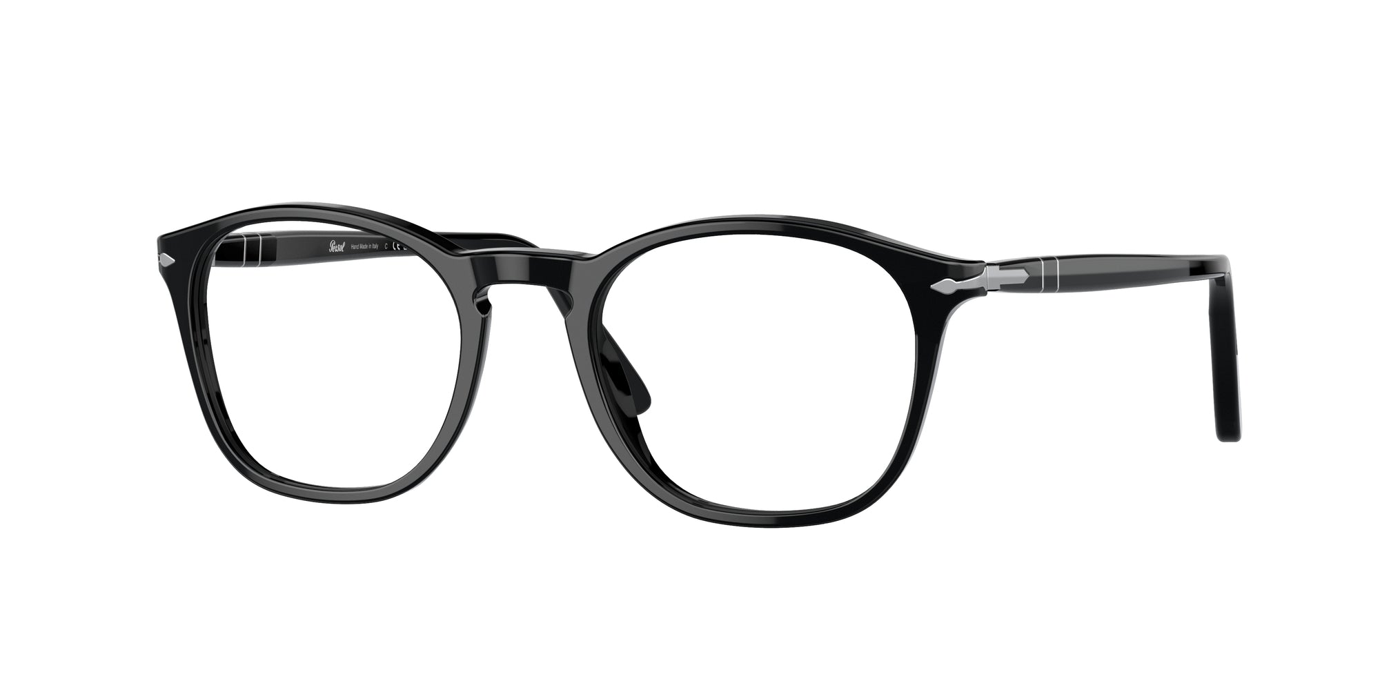 Persol Uomo Po3007V  95 Montature Da Vista Acetato Nero Trasparente Squadrata Normale