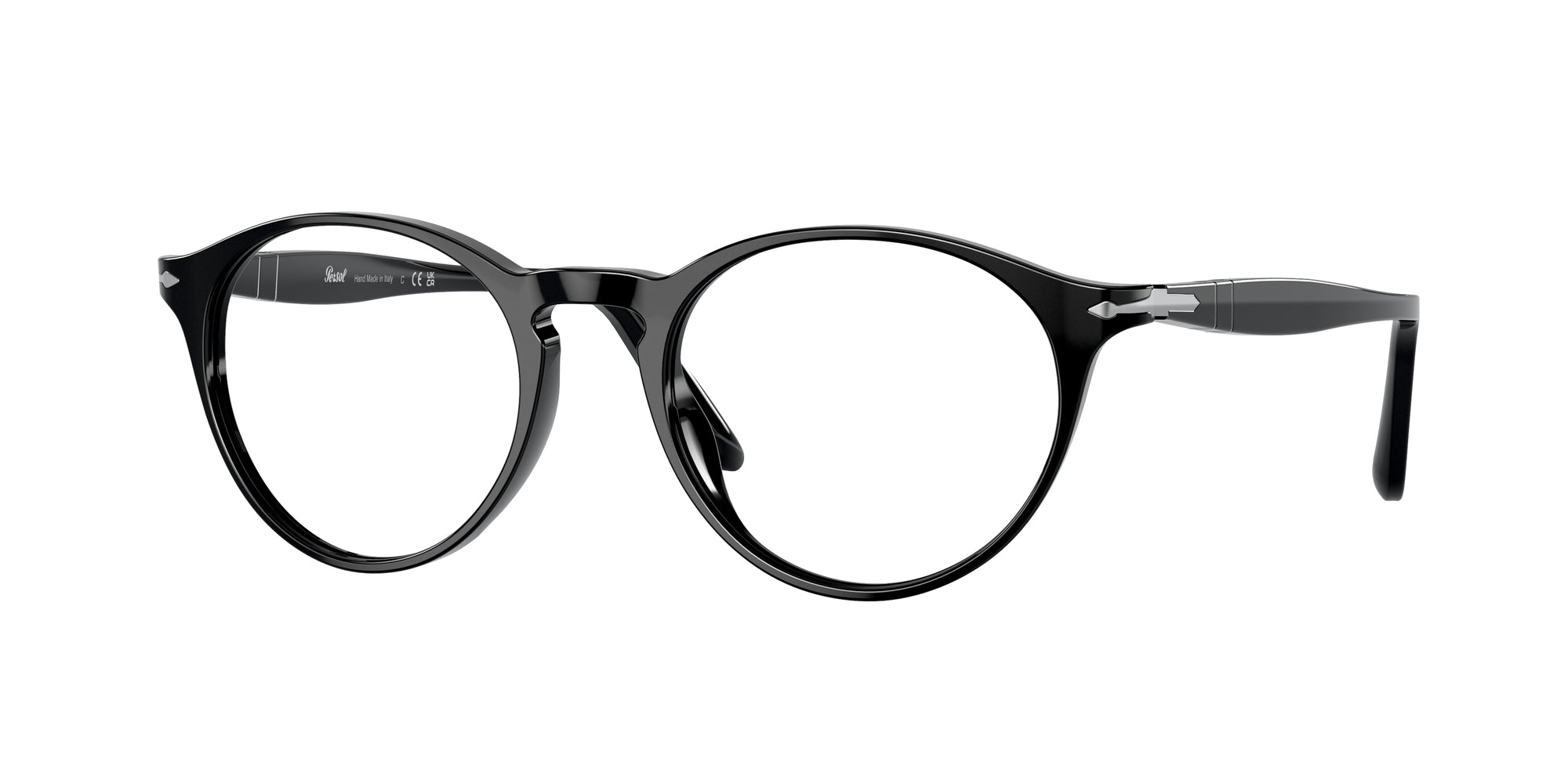 Persol Uomo Po3092V  9014 Montature Da Vista Acetato Nero Trasparente Pantos Normale