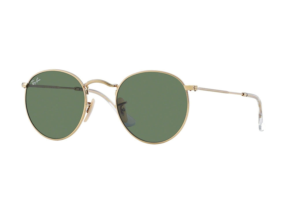 Ray - Ban Uomo Rb3447 Round Metal 001 Occhiali Da Sole Metallo Oro G15 Rotonda Normale