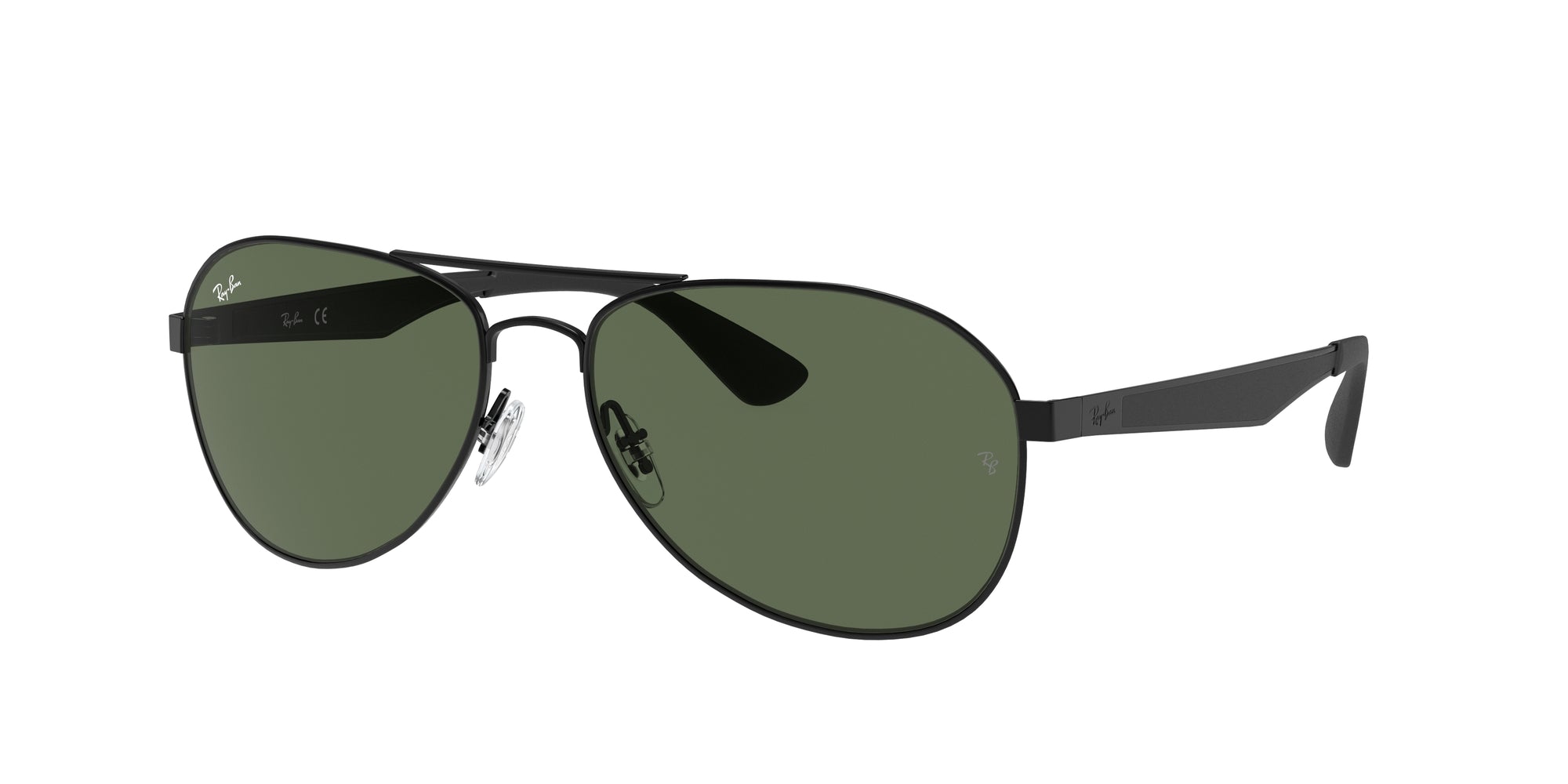 Ray - Ban Unisex Rb3549 006/71 Occhiali Da Sole Metallo Nero Verde Pilot Normale