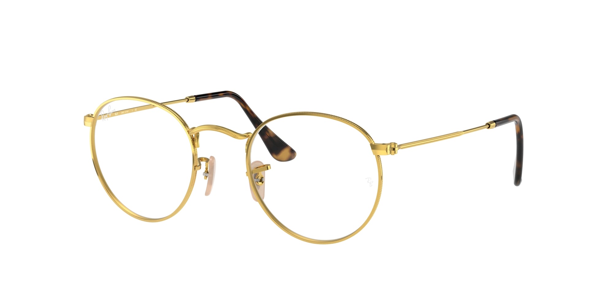 Ray - Ban Unisex Rx3447V Round Metal 2500 Montature Da Vista Metallo Oro Trasparente Rotonda Normale