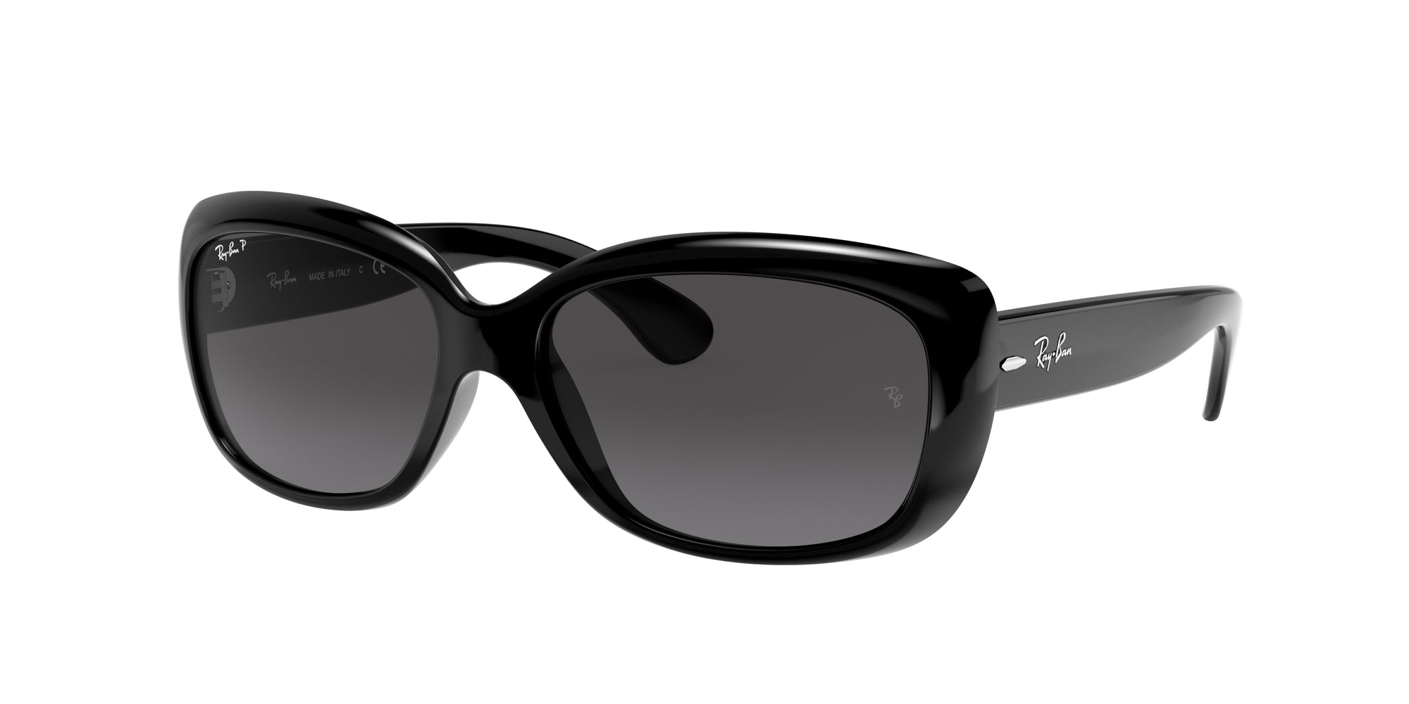 Ray - Ban Donna Rb4101 Jackie Ohh 601/T3 Occhiali Da Sole Iniettato Nero Grigio Farfalla Polarizzata