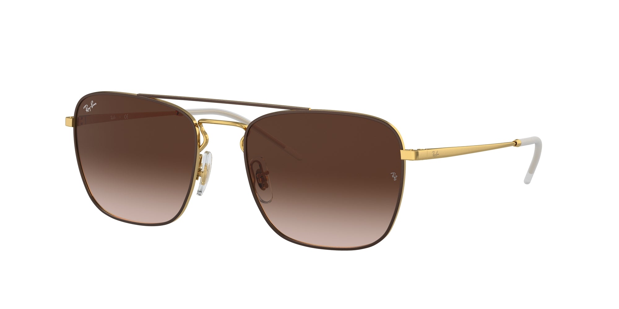 Ray - Ban Uomo Rb3588  905513 Occhiali Da Sole Metallo Marrone Marrone Squadrata Normale Sfumato