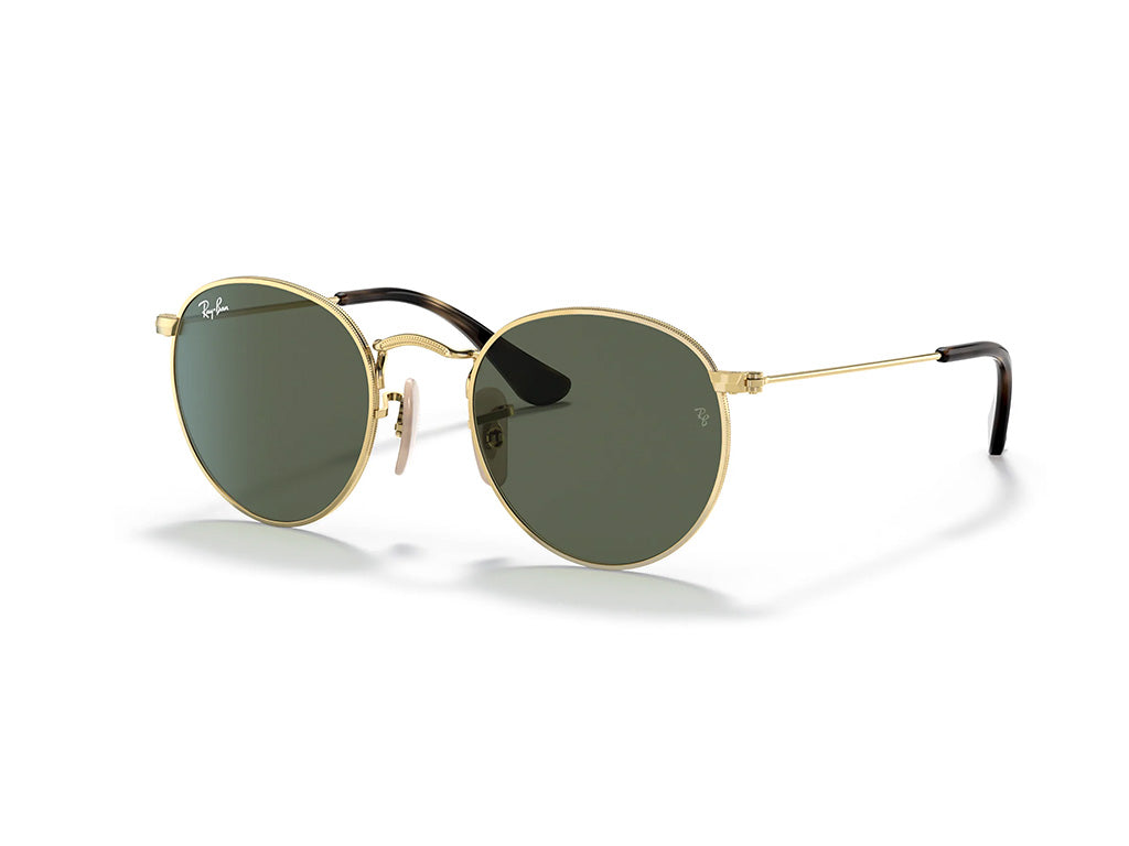 Ray - Ban Bambino Rj9547S Junior Round 223/71 Occhiali Da Sole Metallo Oro Verde Rotonda Normale