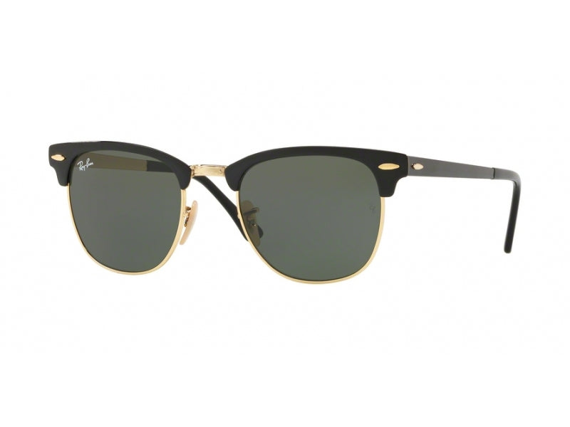 Ray - Ban Unisex Rb3716 Clubmaster Metal 187 Occhiali Da Sole Metallo Nero G15 Squadrata Normale