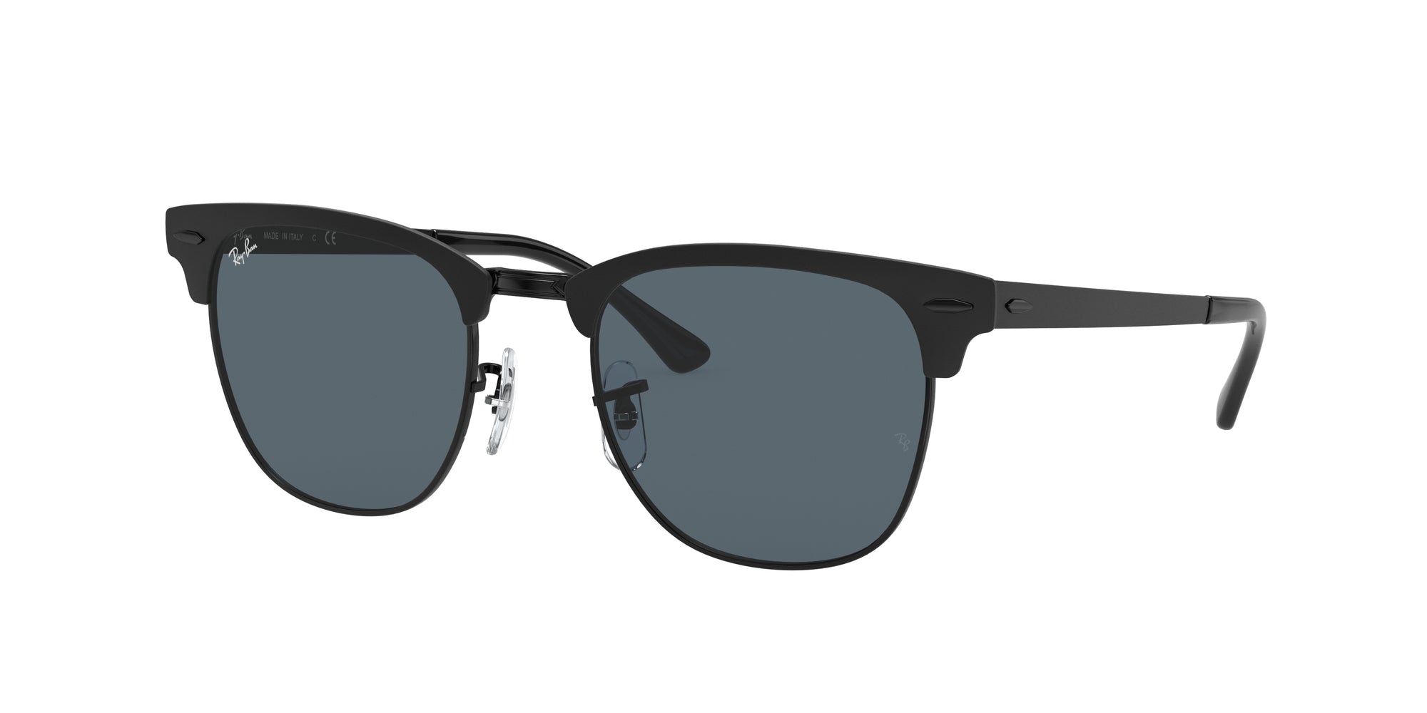 Ray - Ban Unisex Rb3716 Clubmaster Metal 186/R5 Occhiali Da Sole Metallo Nero Blu Squadrata Normale