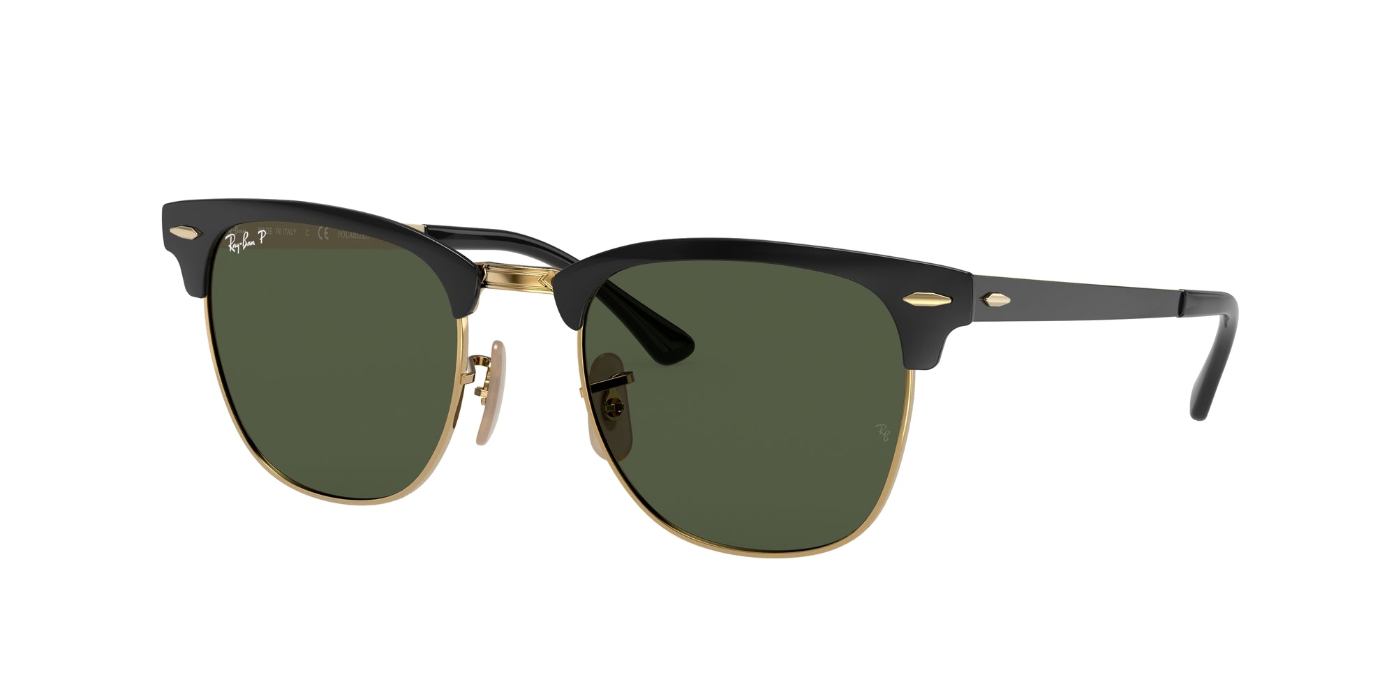 Ray - Ban Unisex Rb3716 Clubmaster Metal 187/58 Occhiali Da Sole Metallo Nero G15 Squadrata Polarizzata