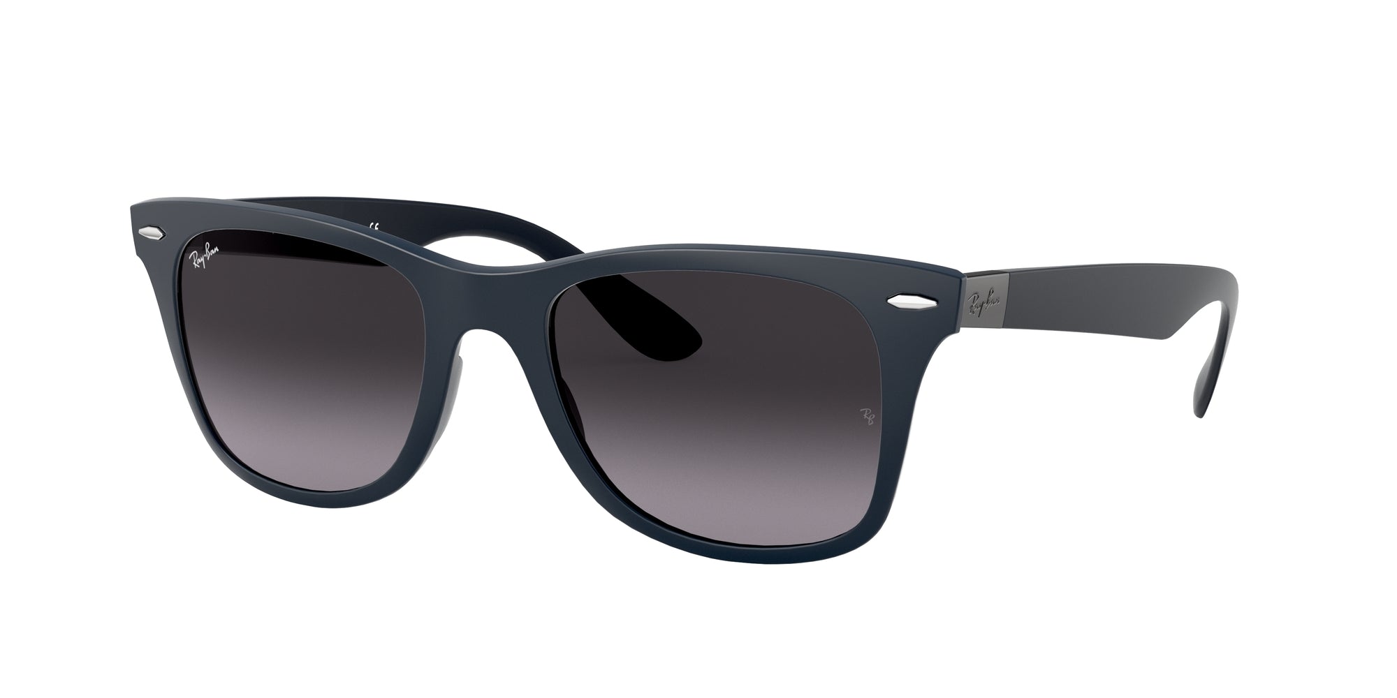 Ray - Ban Uomo Rb4195 Wayfarer Liteforce 63318G Occhiali Da Sole Iniettato Blu Grigio Squadrata Normale Sfumato