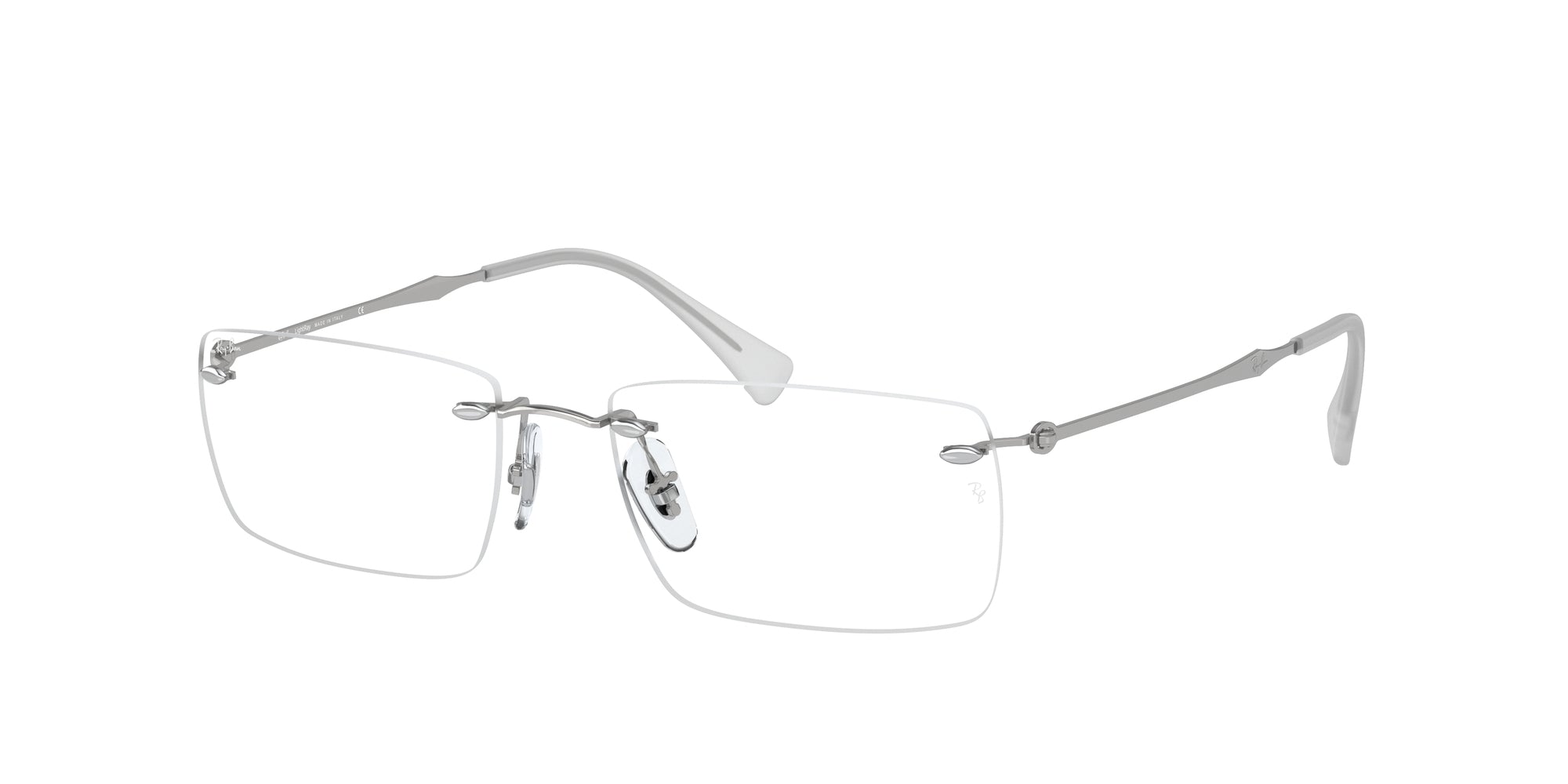 Ray - Ban Unisex Rx8755  1002 Montature Da Vista Titanio Argento Trasparente Squadrata Normale