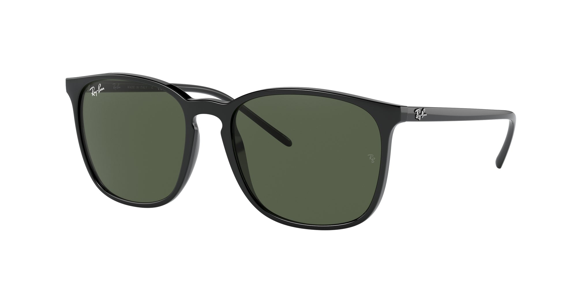 Ray - Ban Unisex Rb4387  601/71 Occhiali Da Sole Iniettato Nero Verde Squadrata Normale