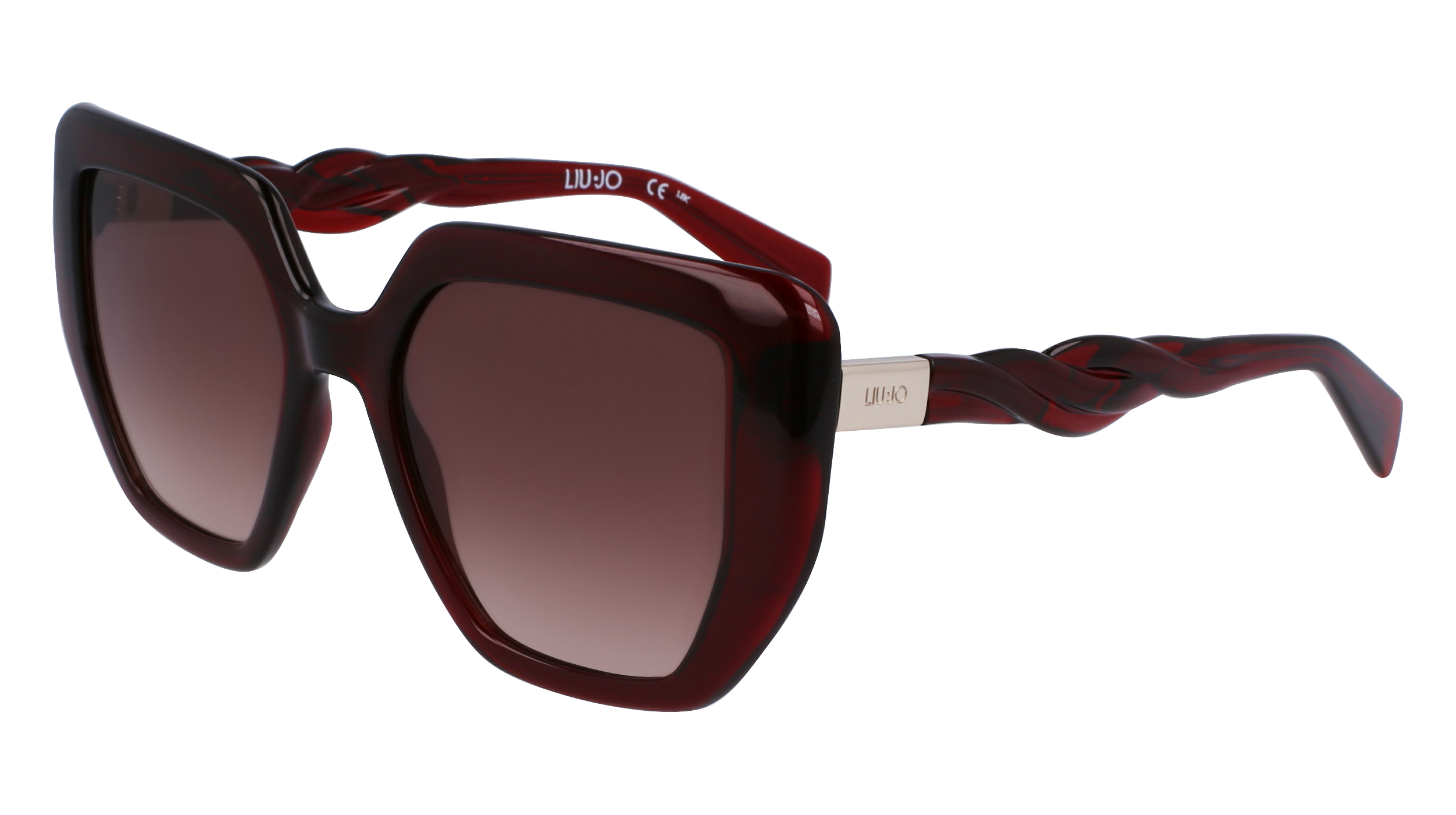 Liu Jo Donna Lj788S 601 Occhiali Da Sole Bio-Iniettato Bordeaux Marrone Squadrata Normale Sfumato