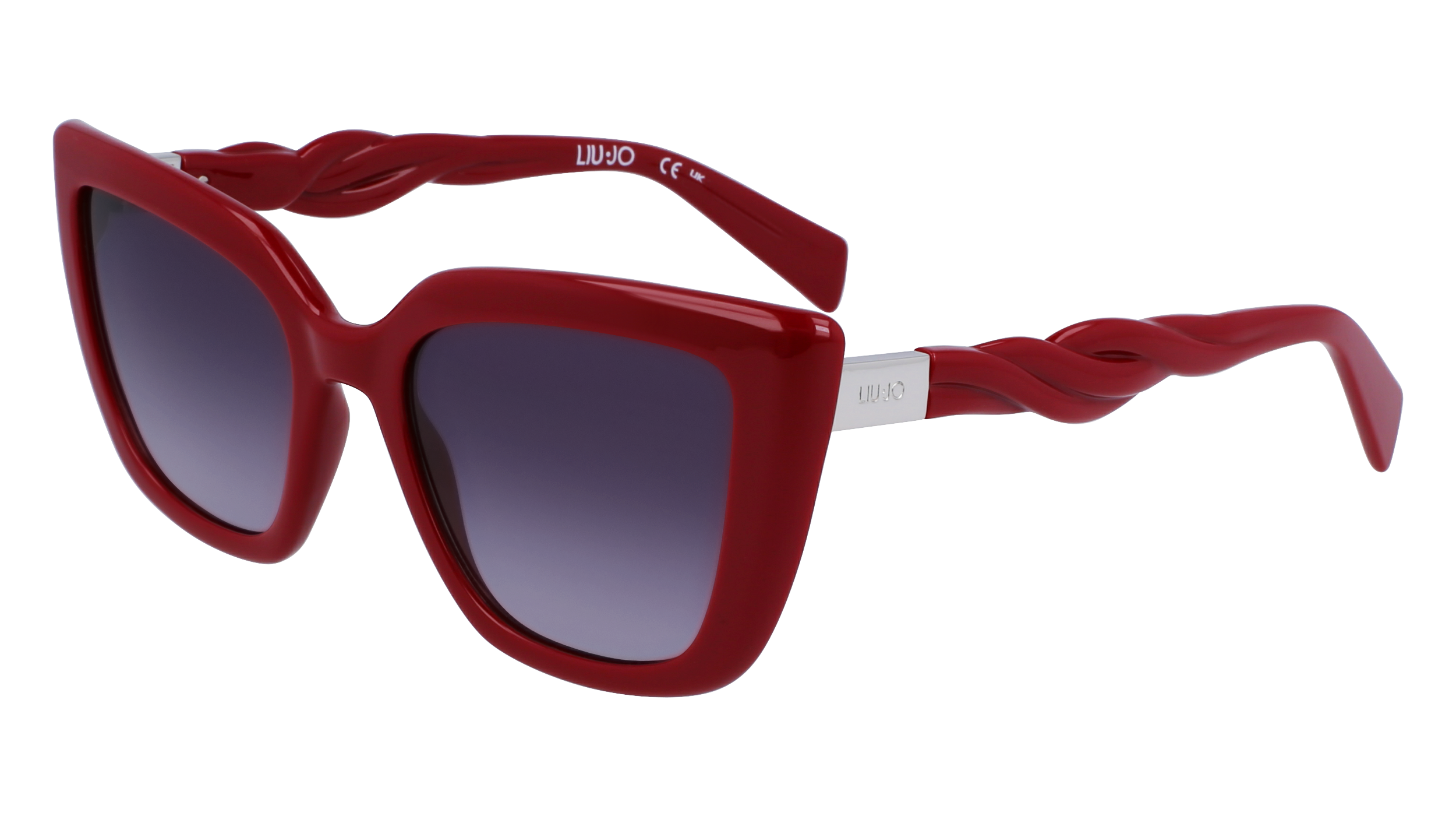 Liu Jo Donna Lj789S 600 Occhiali Da Sole Bio-Iniettato Rosso Viola Cat Eye Normale Sfumato